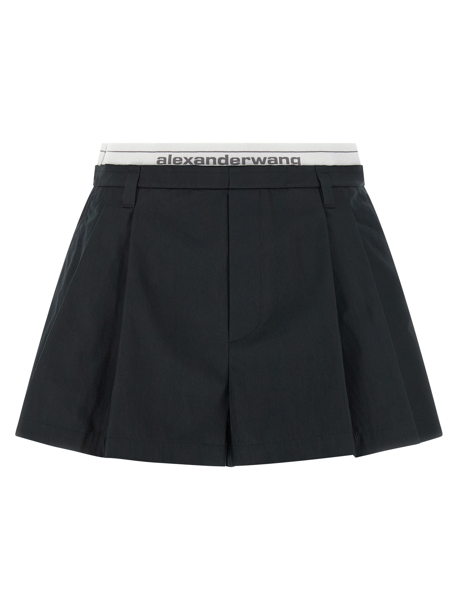 Black Cotton Bermuda Shorts