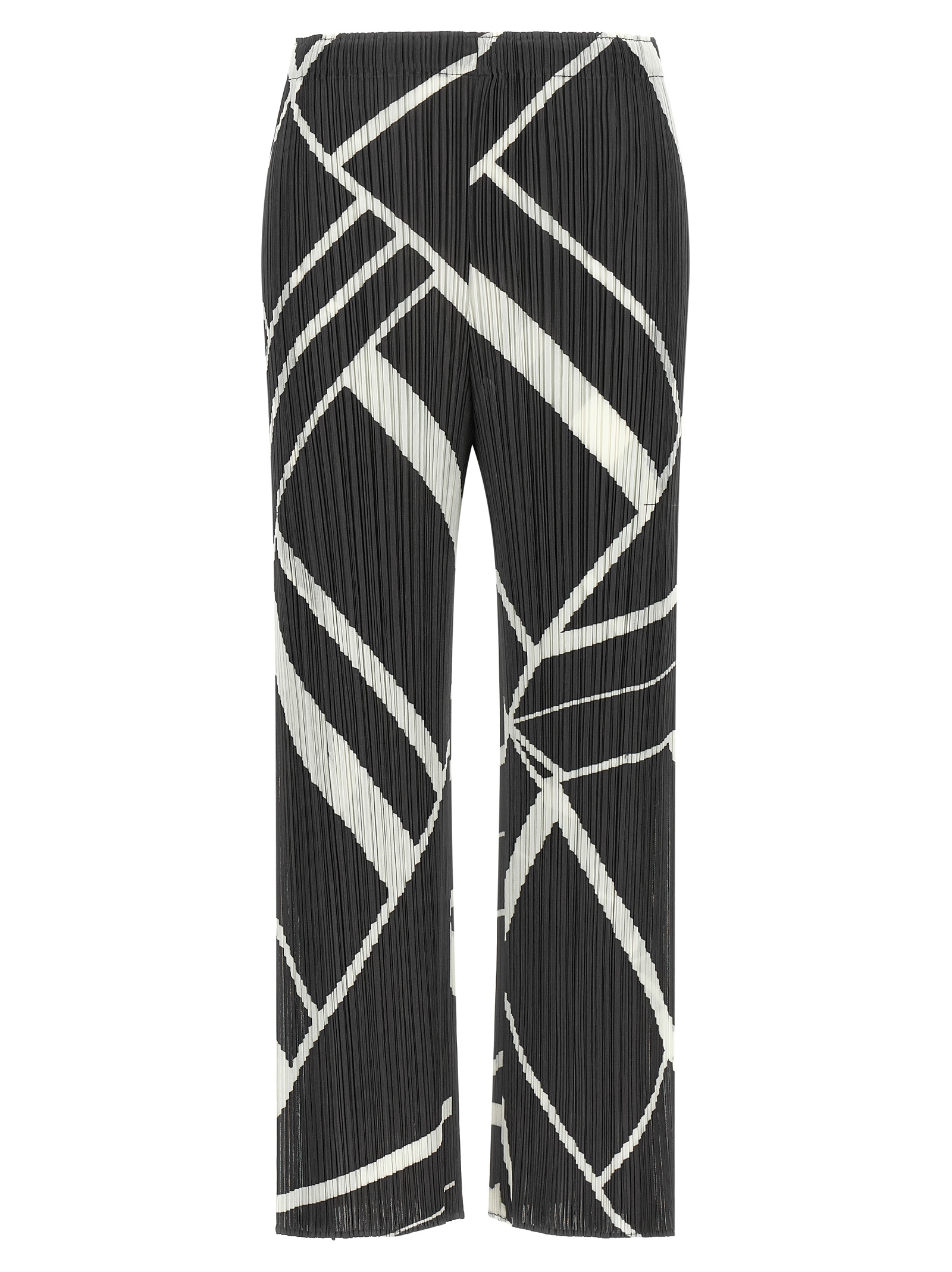 Gray Polyester Casual Pants