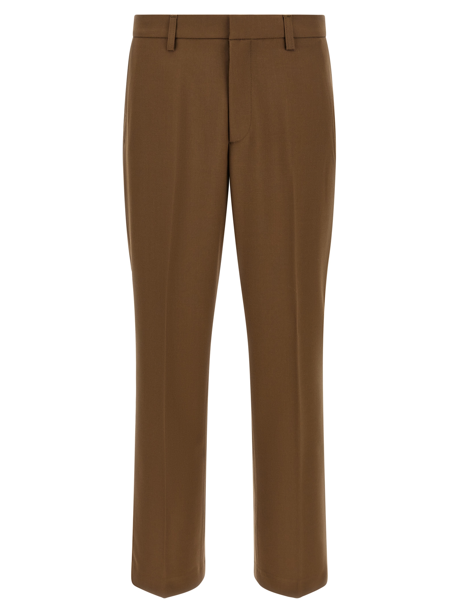 Brown Polyester Chino Pants