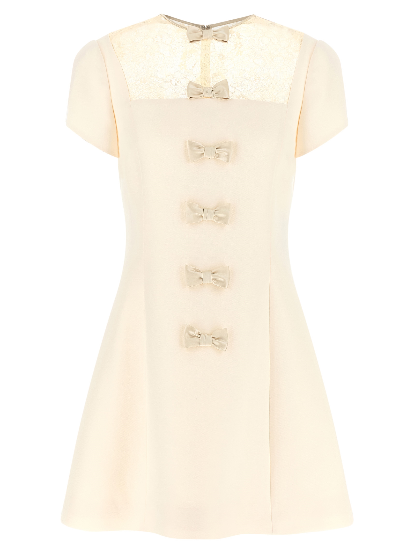 White Virgin Wool Short Dress