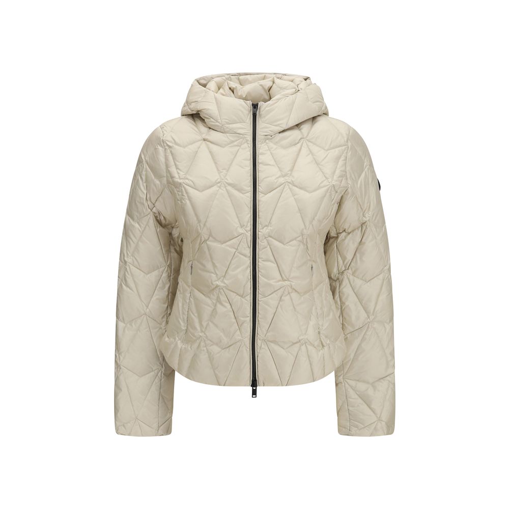 Beige Nylon Full-Length Jacket