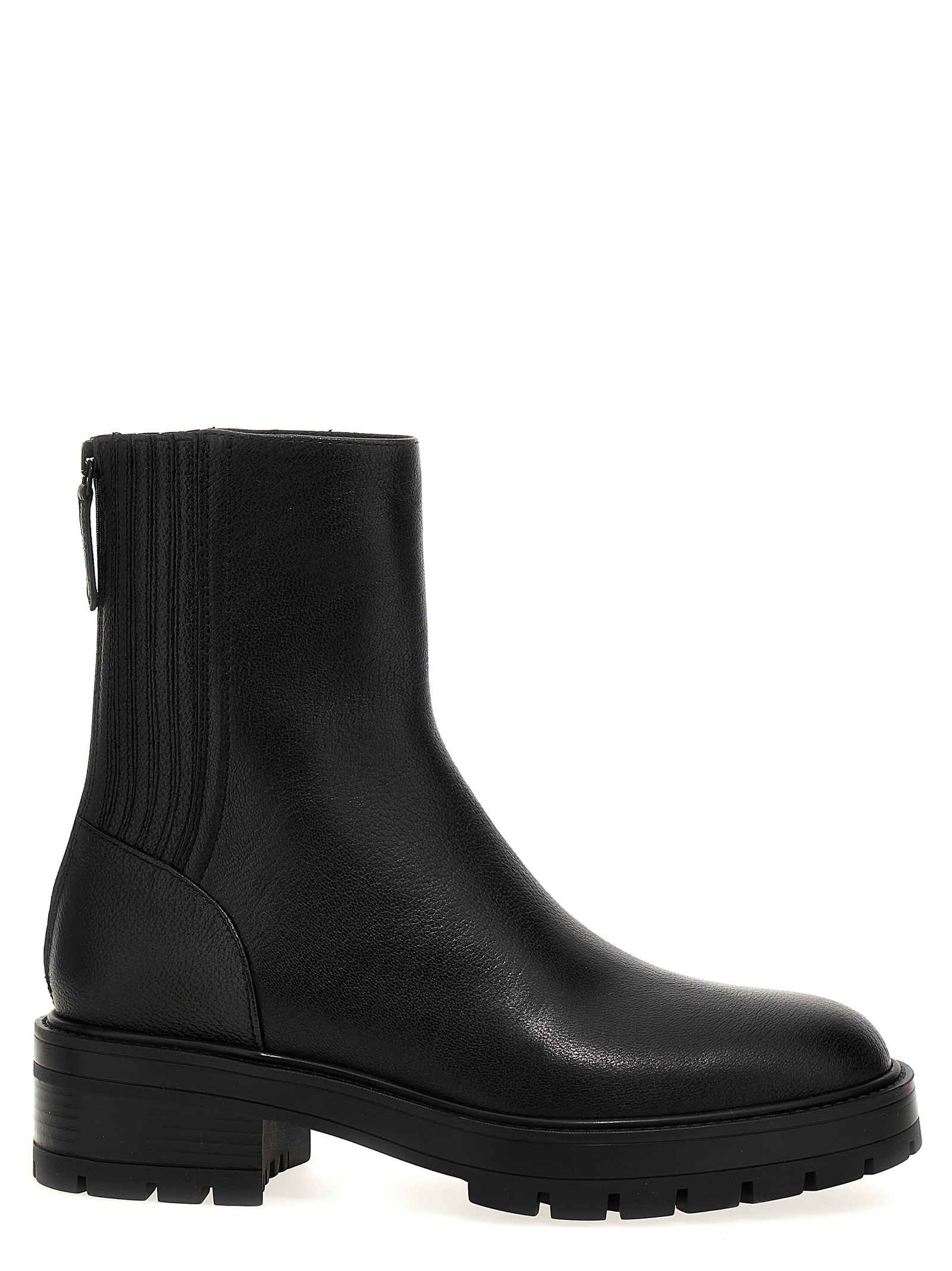 Black Calfskin Ankle Boots