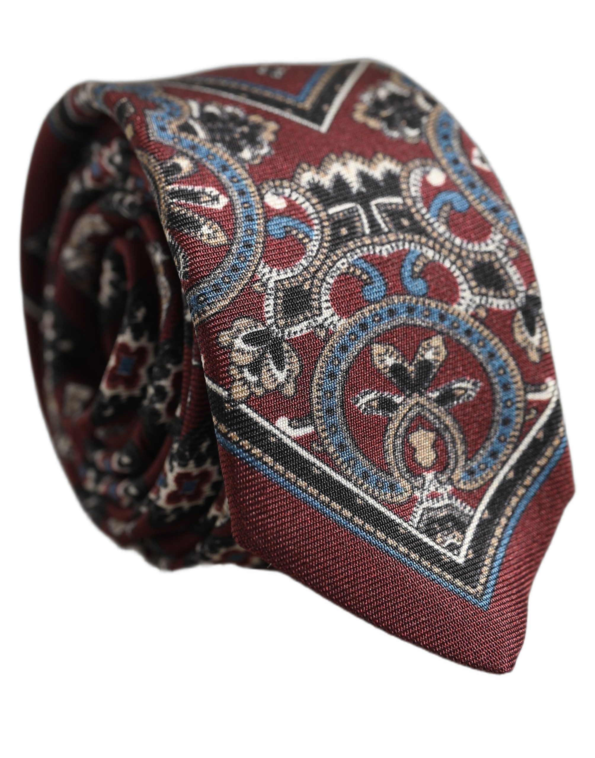 Bordeaux Printed 100% Silk Adjustable Men Necktie Tie