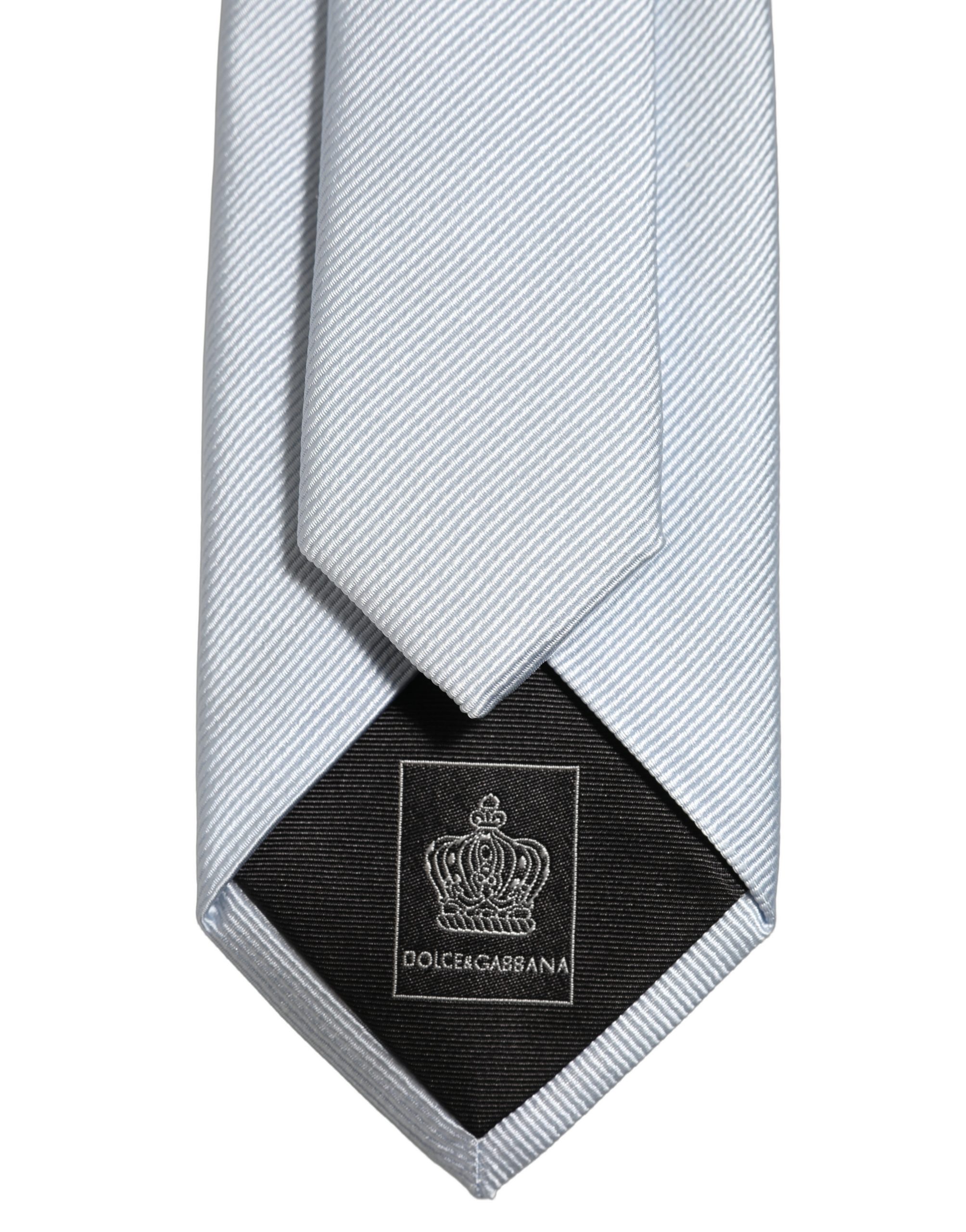 Men Light Blue Silk Classic Adjustable Tied Necktie Tie 4