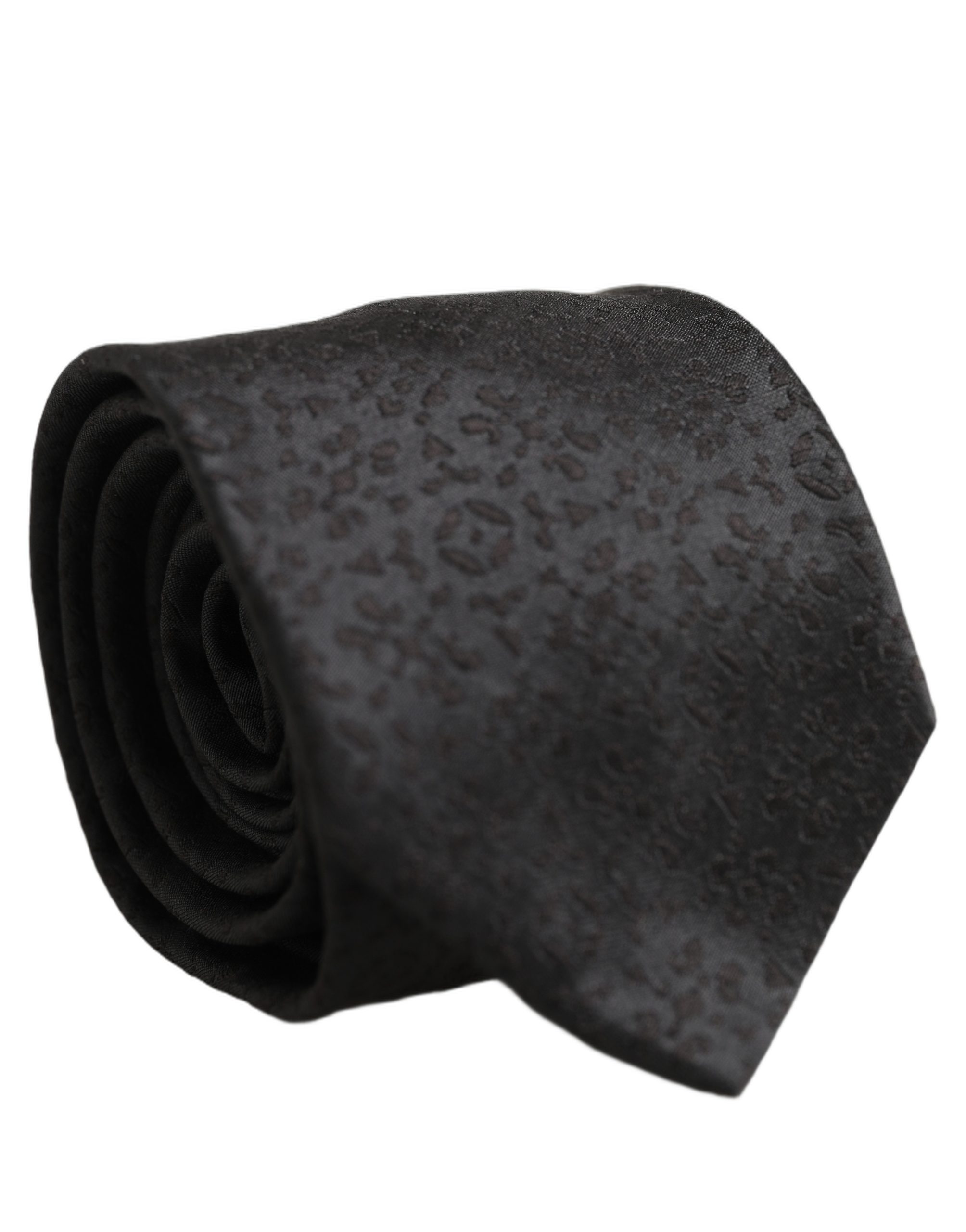 Black Swirl Pattern Silk Adjustable Necktie Accessory Tie