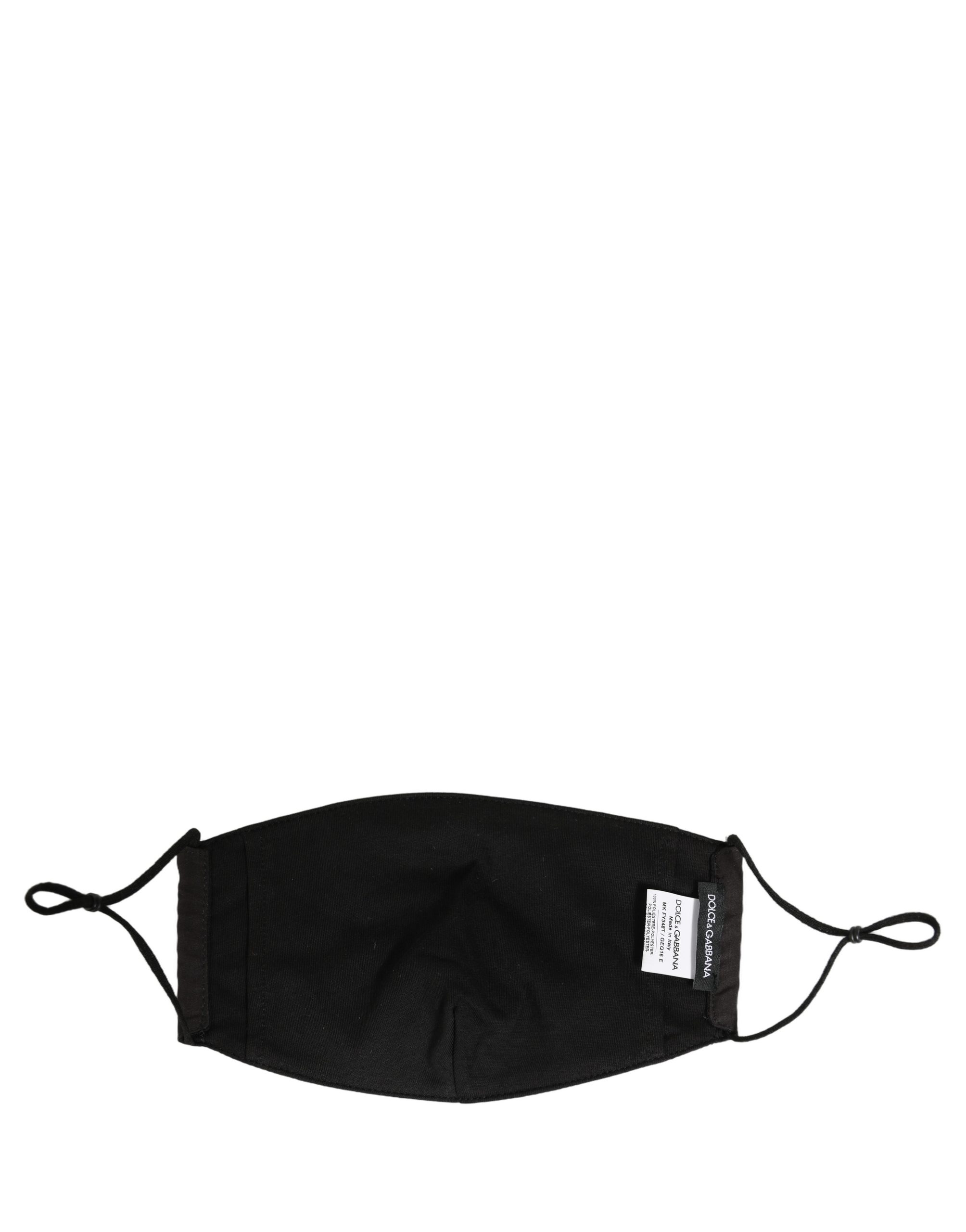 Black White Logo Baroque Elastic Ear Strap Face Mask 2