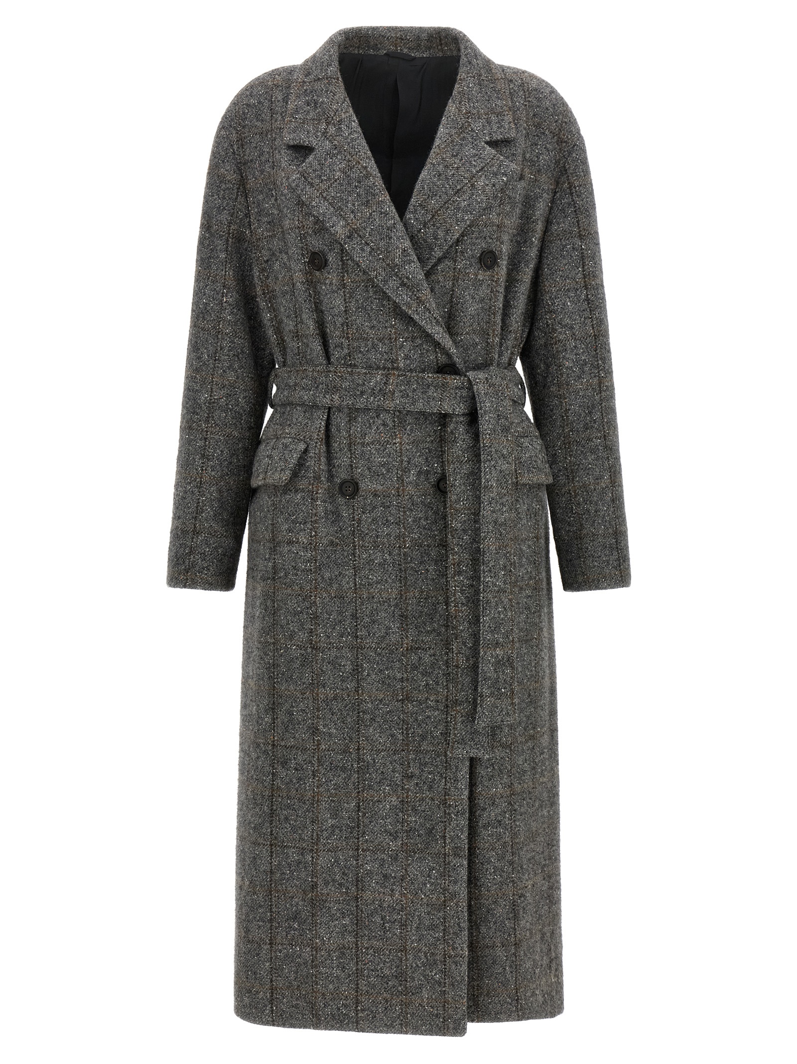 Gray Alpaca Leather Coat