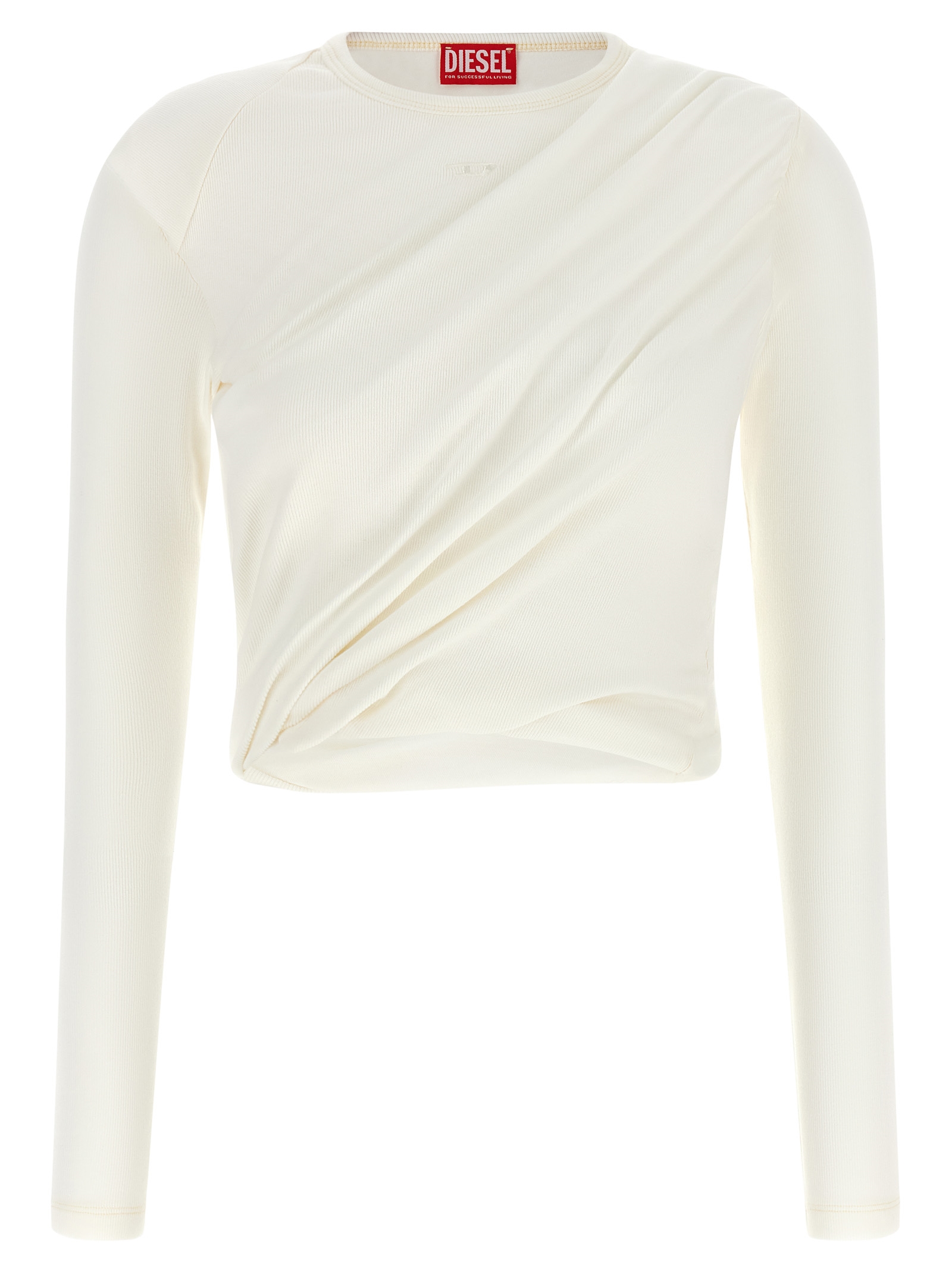 White Cotton Long Sleeve T-Shirt