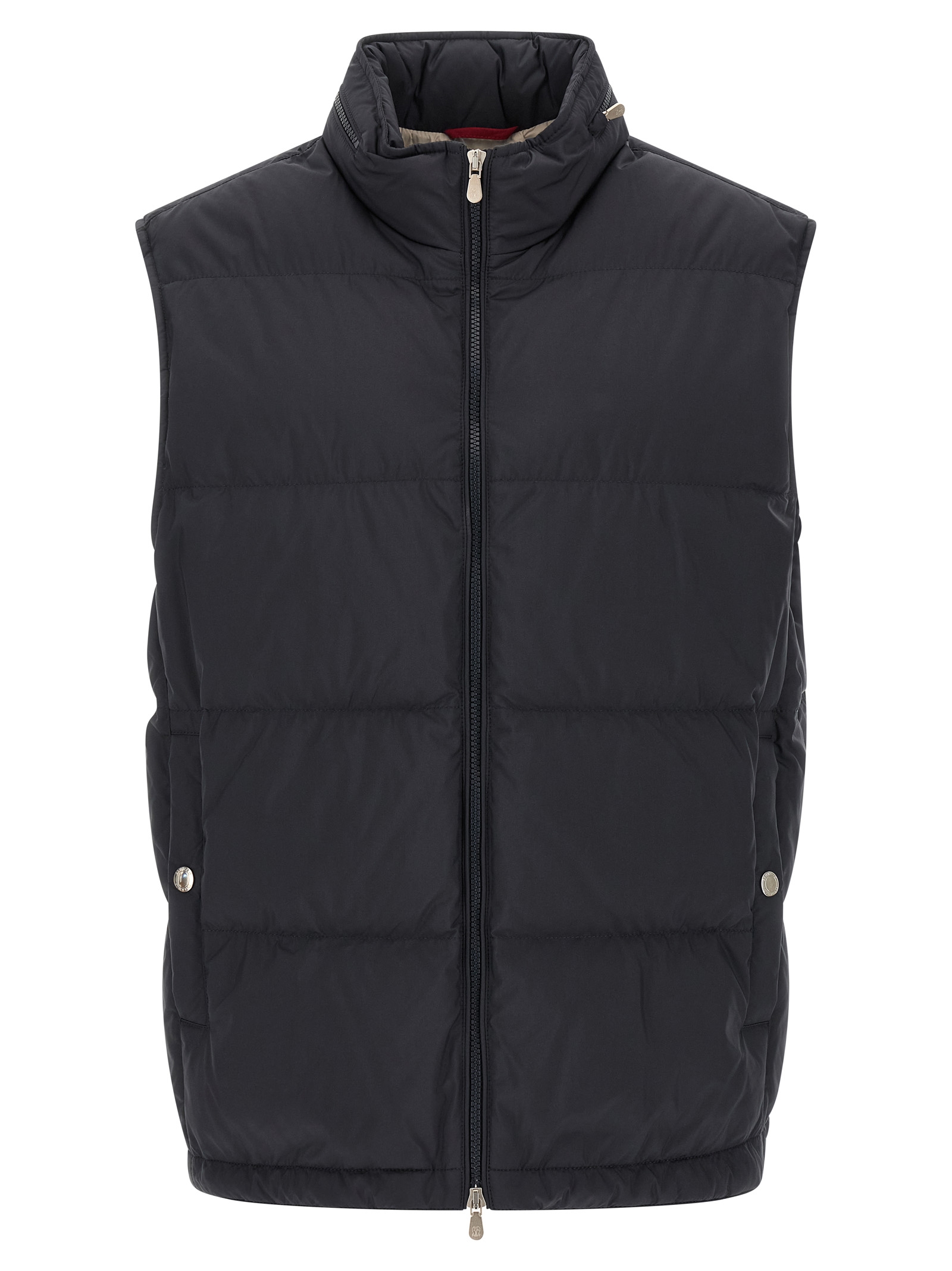 Blue Polyester Sleeveless Jacket