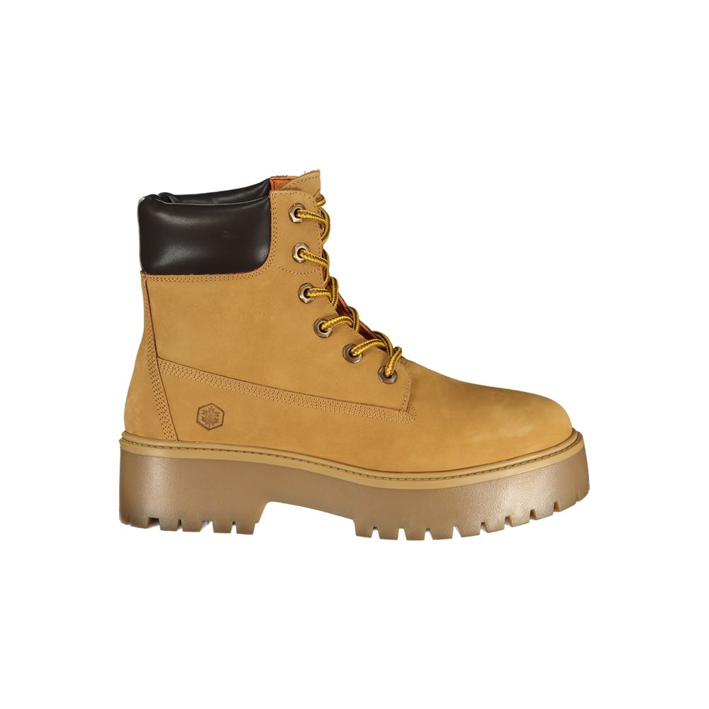 Brown Polyester Ankle Boots