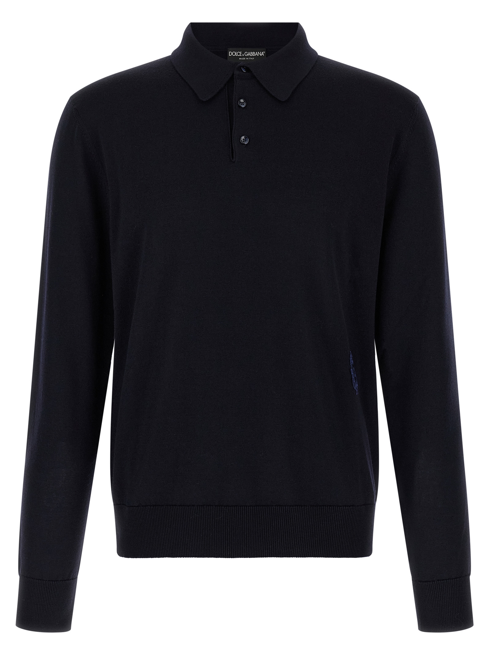 Blue Virgin Wool Polo Shirt