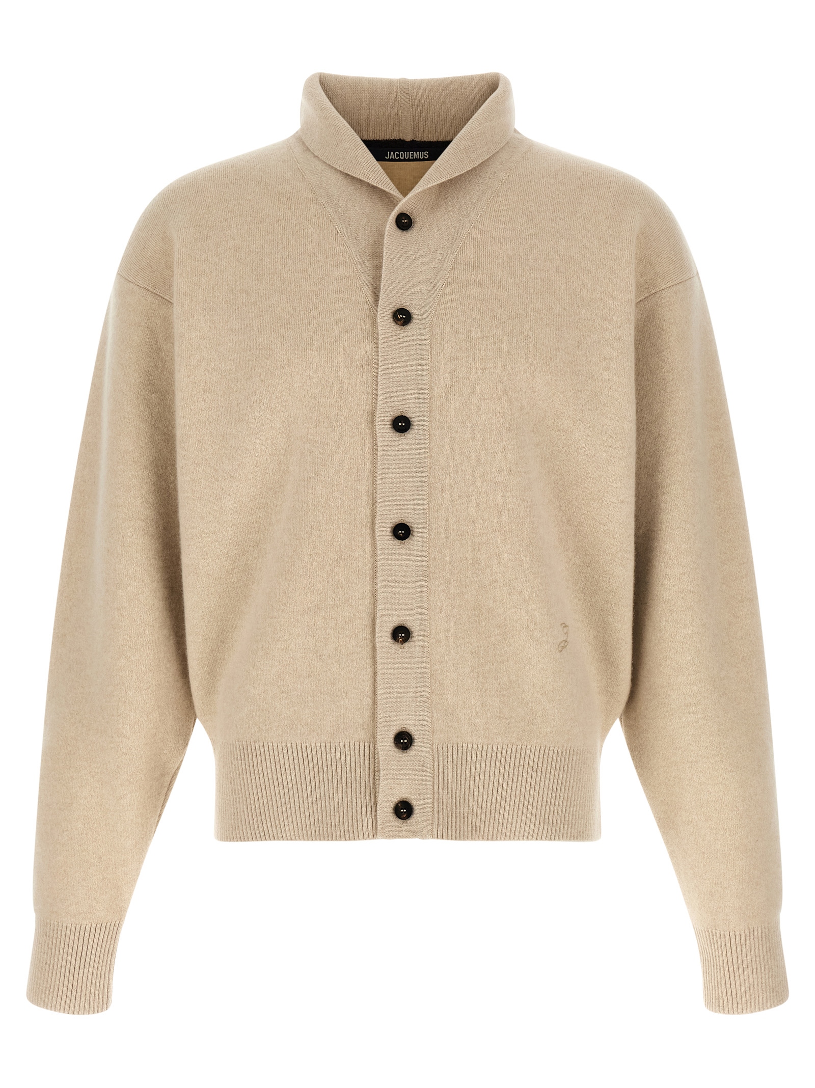 Beige Merino Wool Cardigan