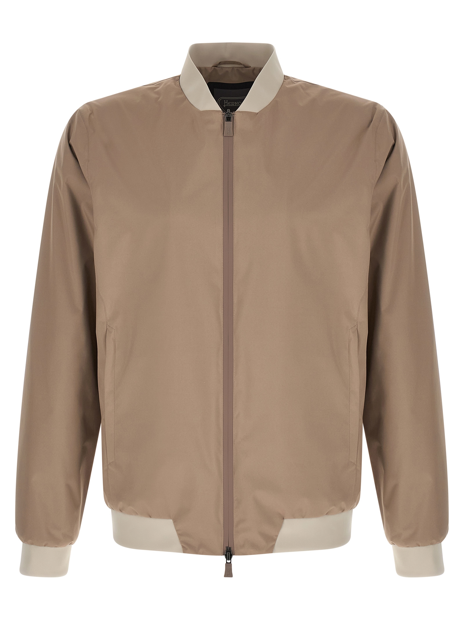 Beige Polyester Bomber