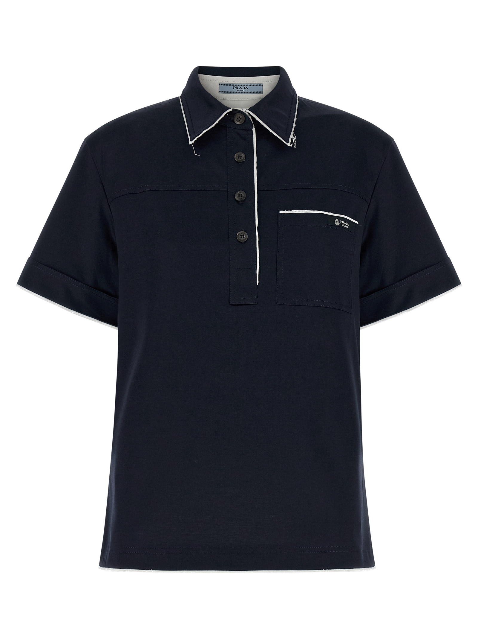 Blue Cotton Polo Shirt