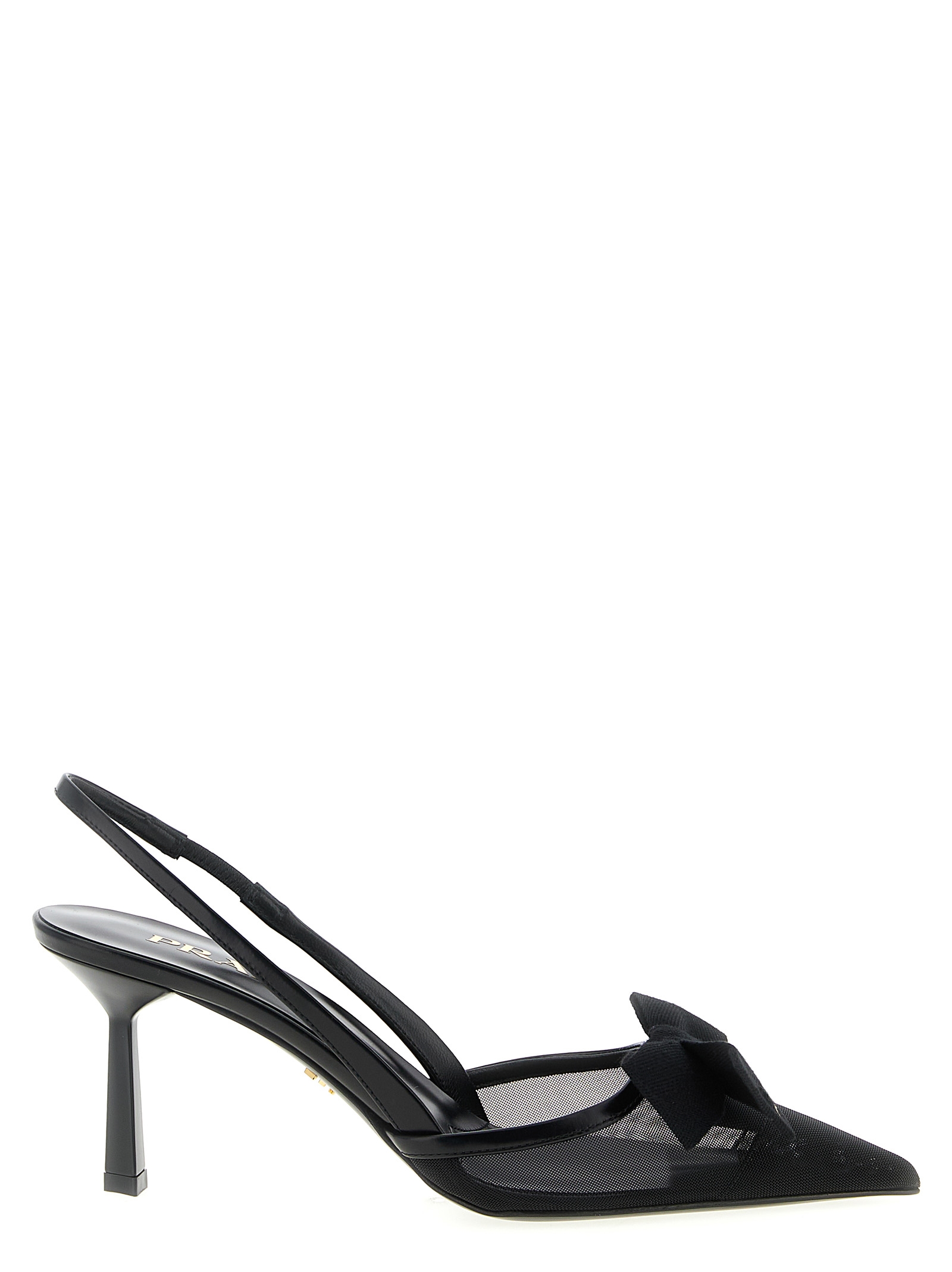 Black Polyamide Mid Heel Pumps