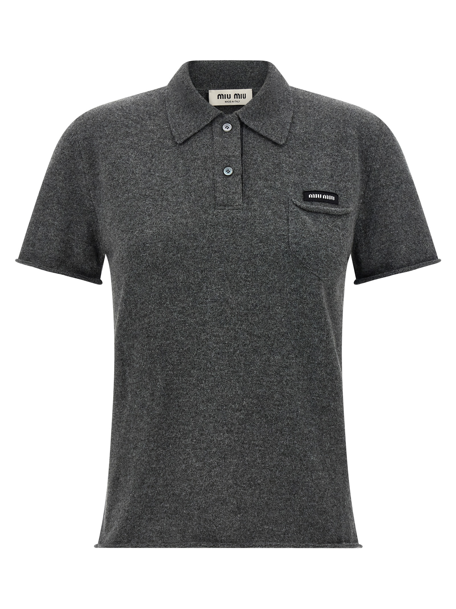 Gray Cashmere Polo Shirt