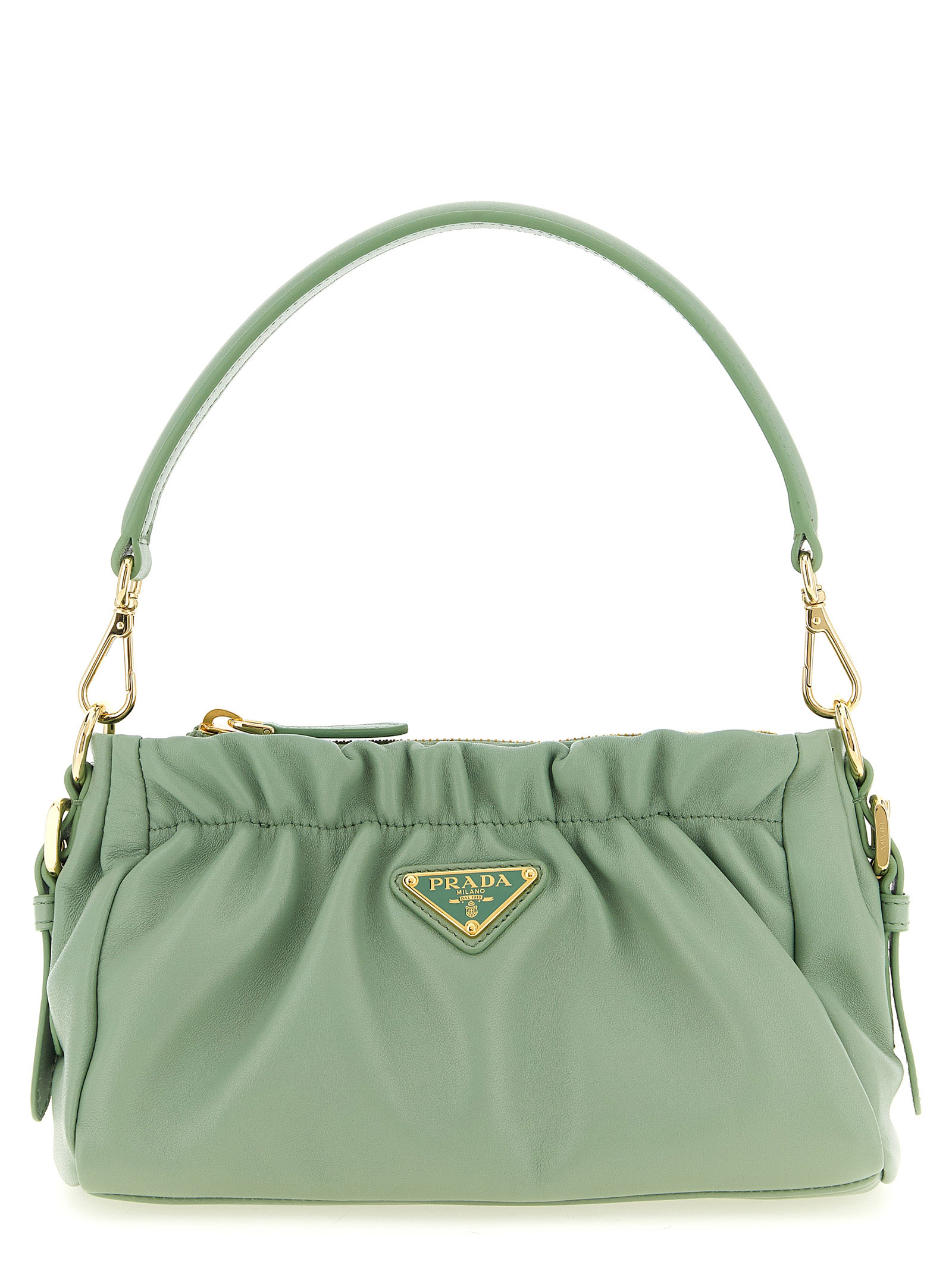 Bicolor Lamb Leather Shoulder Bag