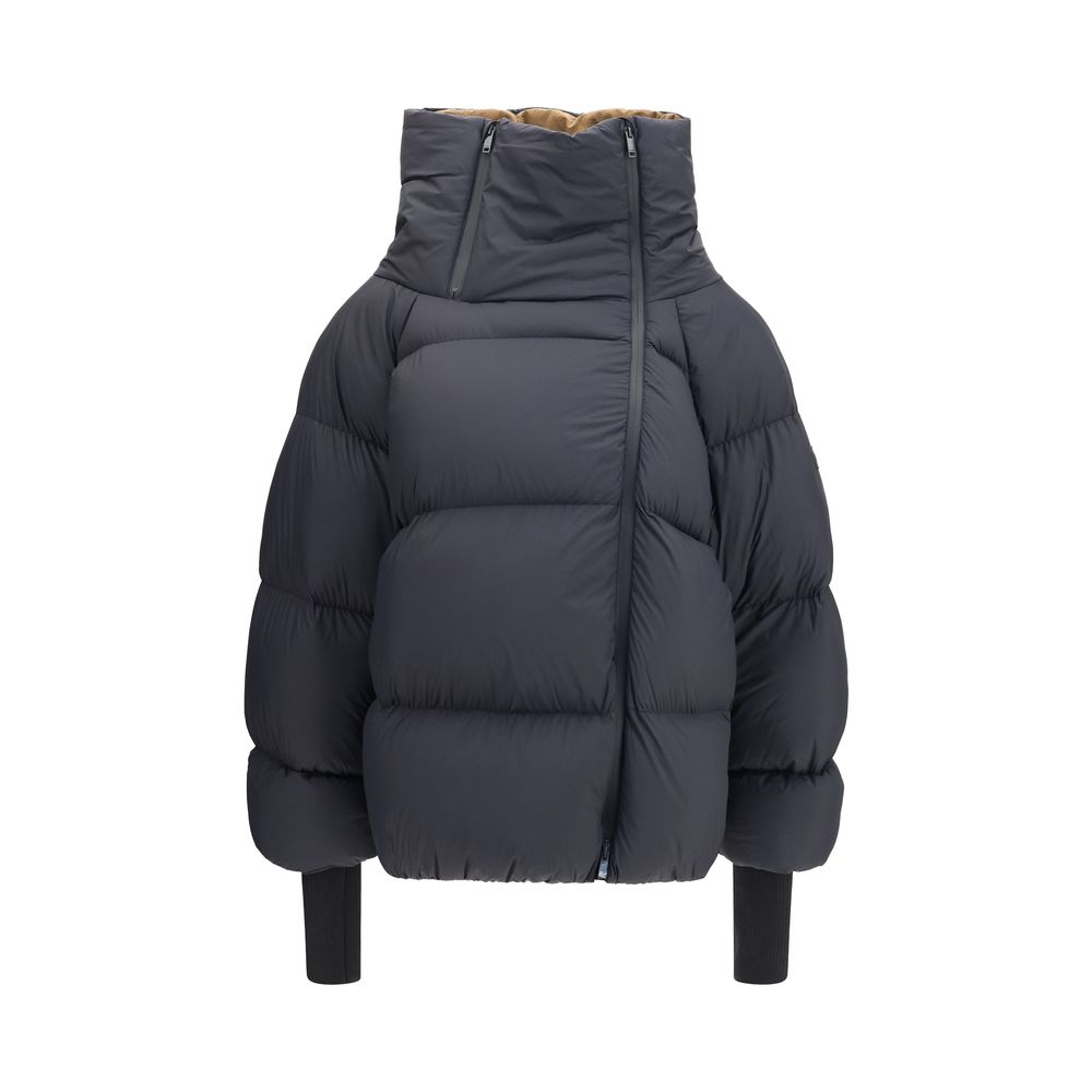 Black Polyamide Full-Length Jacket