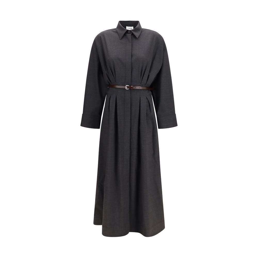 Gray Wool Oves Aries Casual Dress