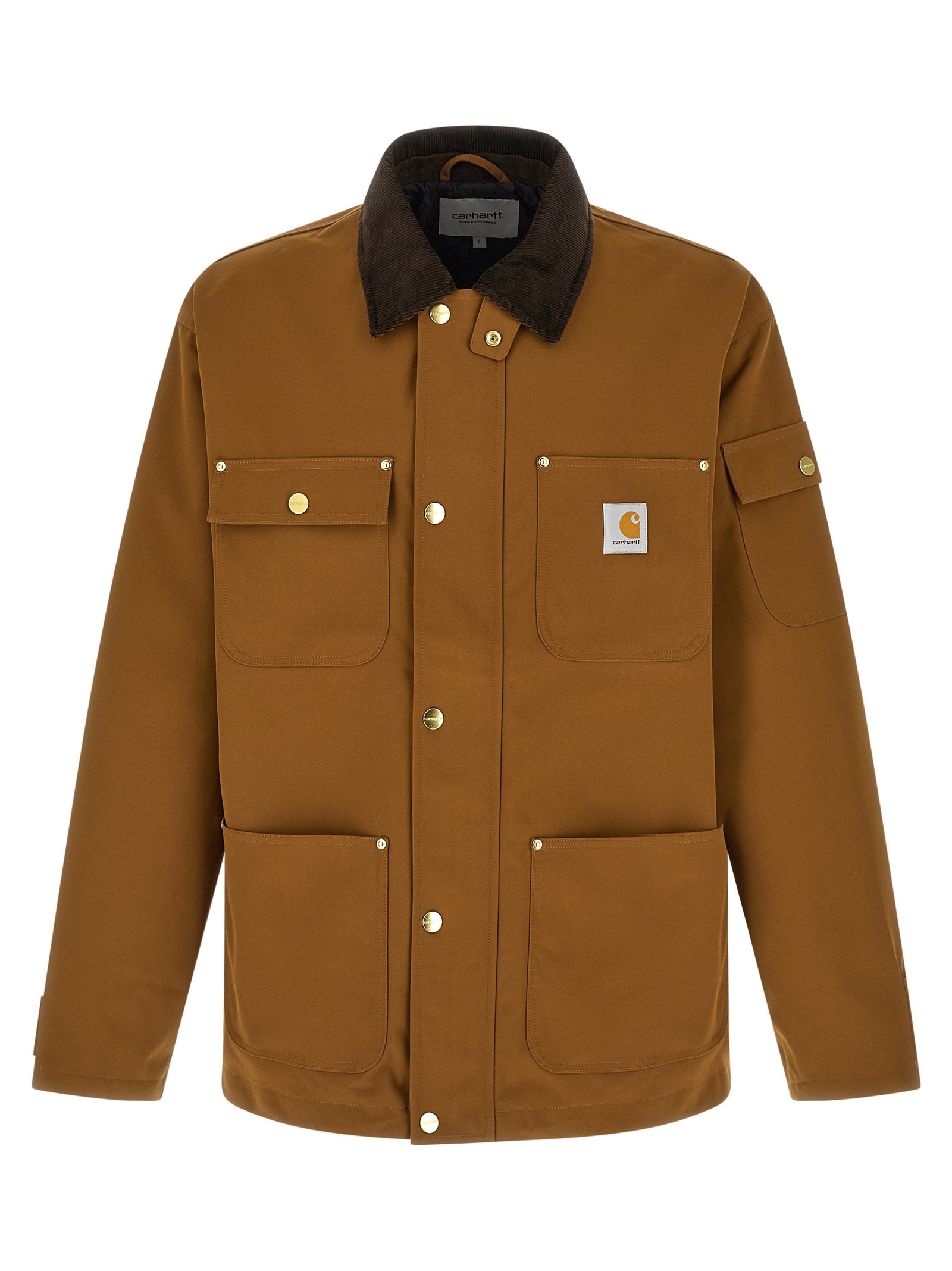 Brown Nylon Full-Length Jacket