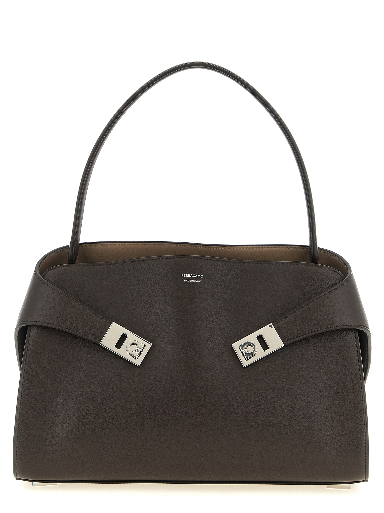Brown Calfskin Shoulder Bag