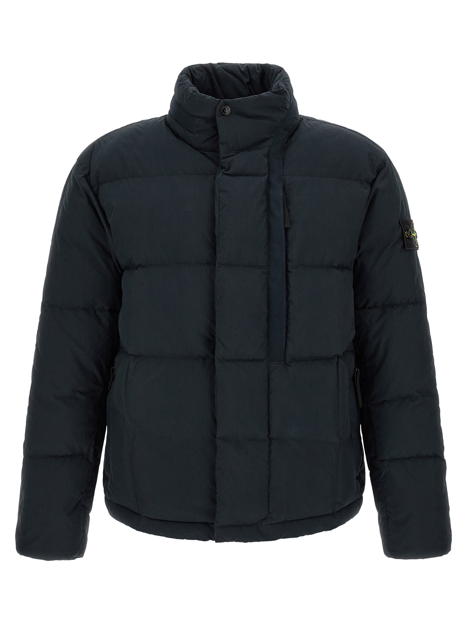 Blue Cotton Full-Length Jacket