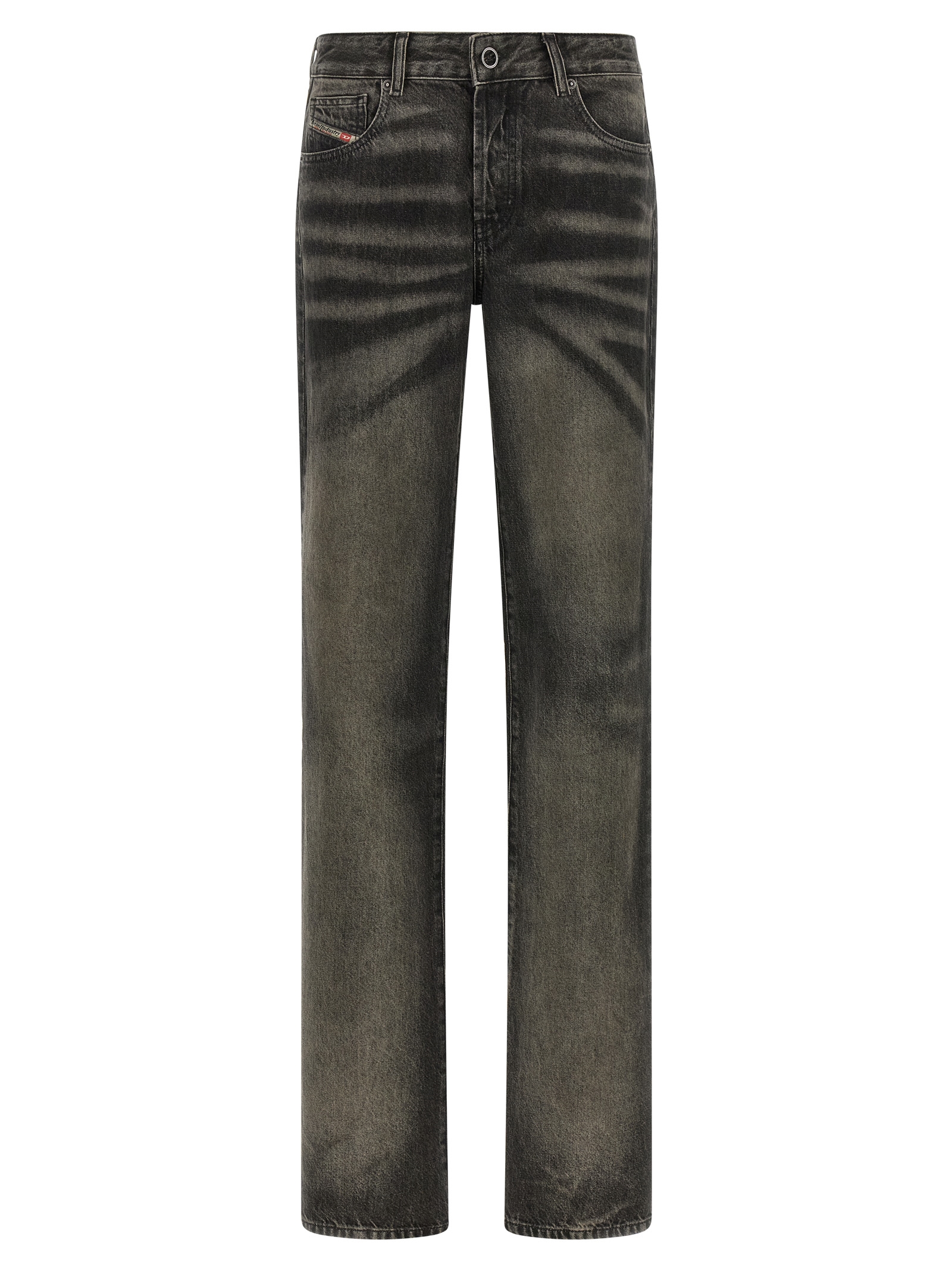 Black Cotton Straight-Leg Jeans