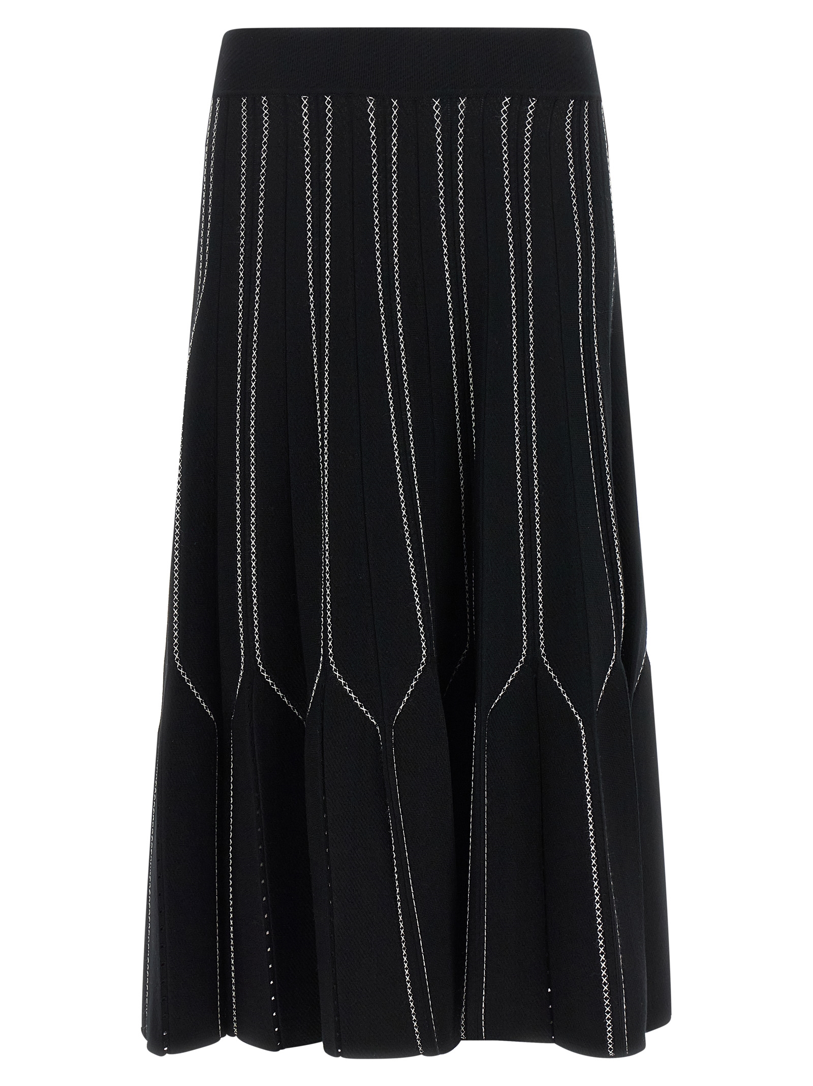 Black Viscose Midi Skirt