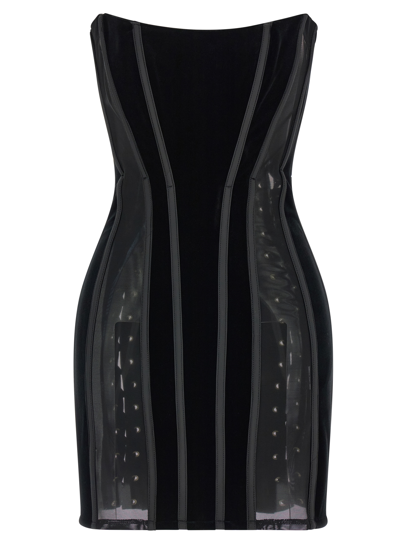 Black Polyester Short Dress
