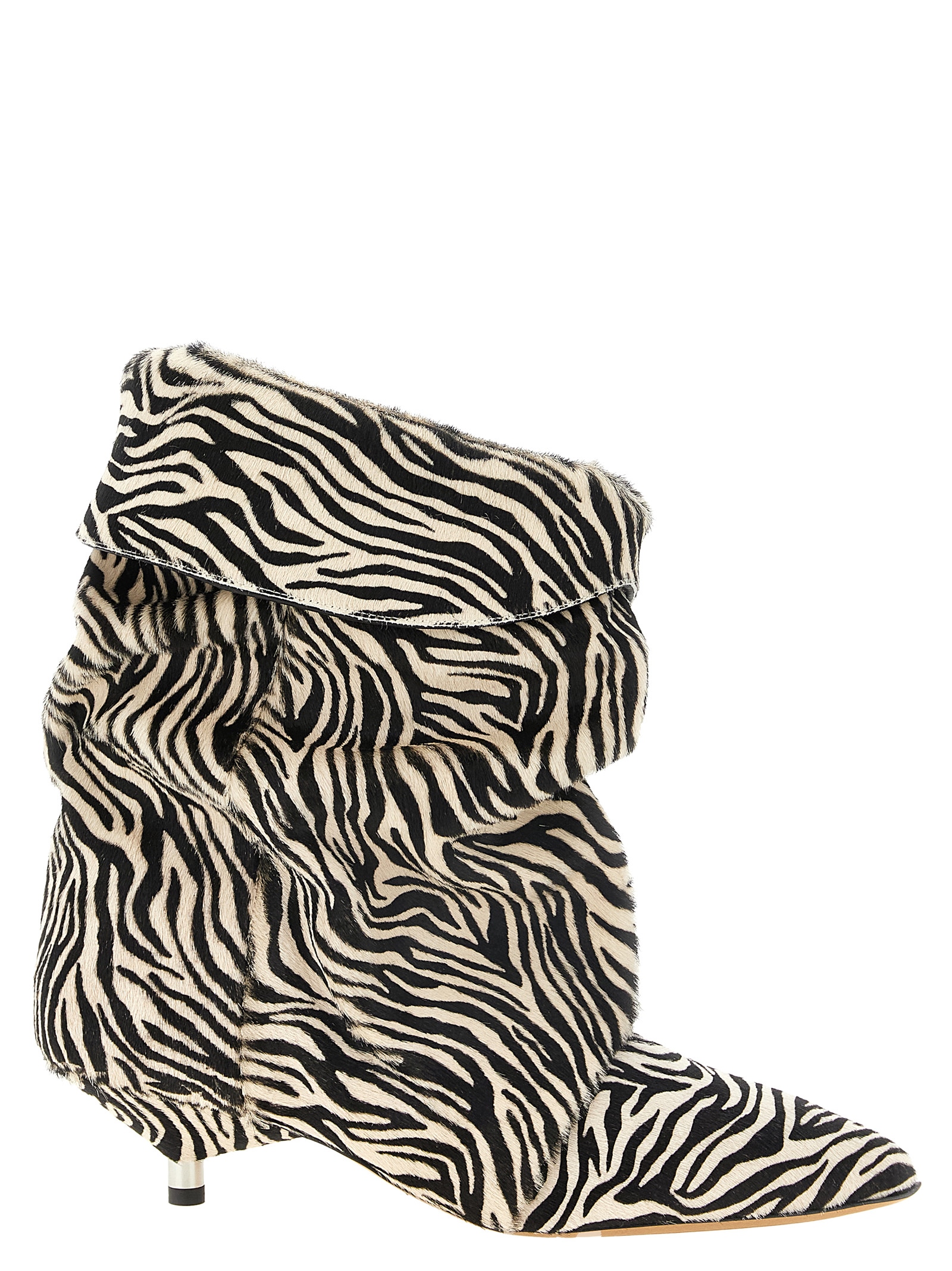 Bicolor Cowhide Ankle Boots