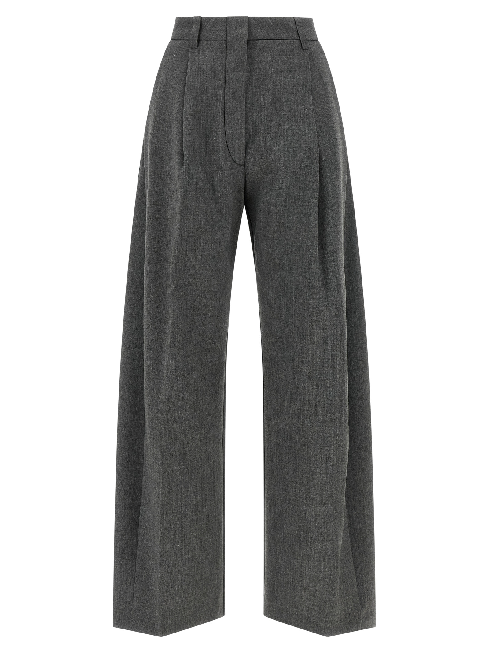 Gray Polyester Dress Pants
