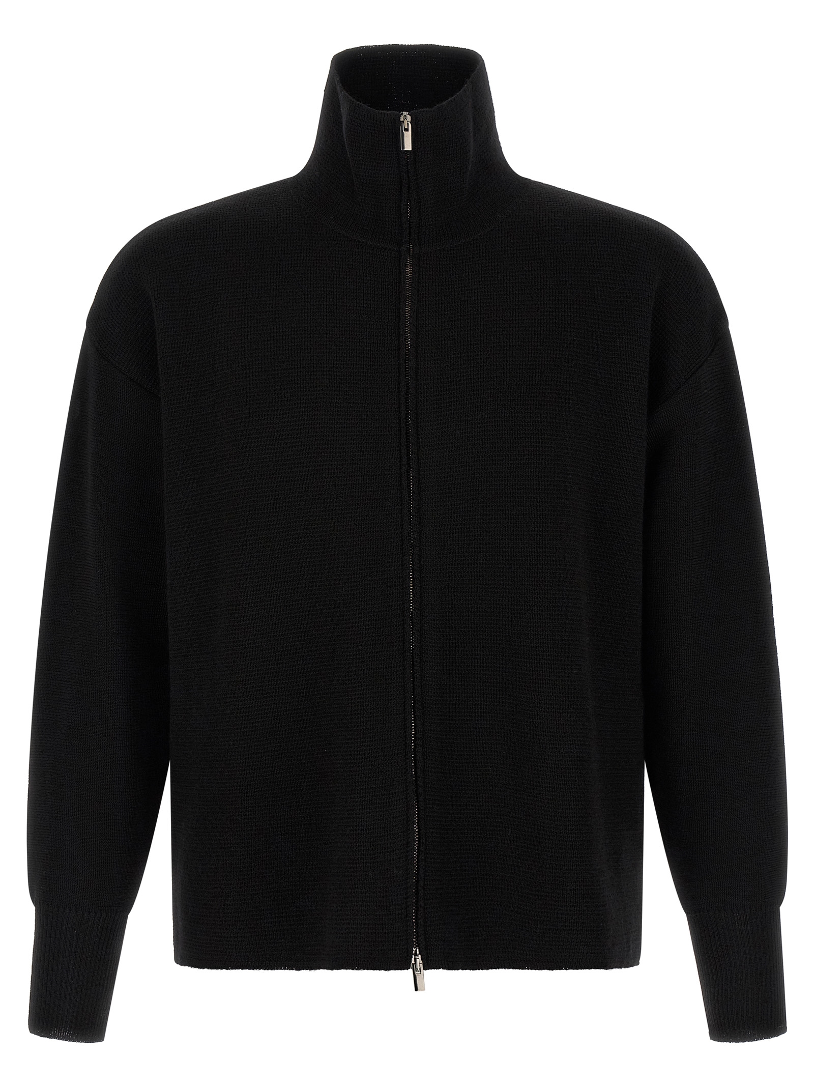 Black Virgin Wool Cardigan