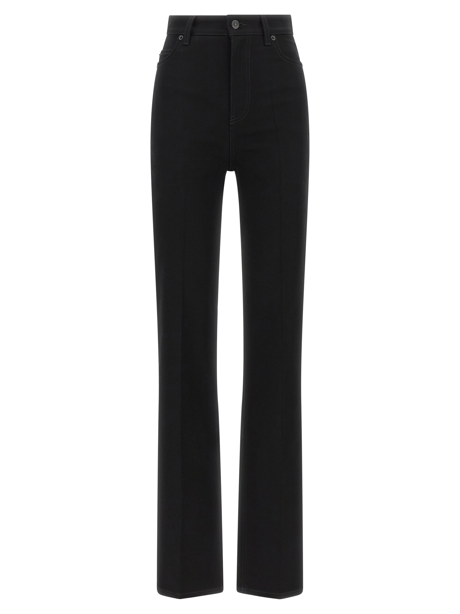 Black Elastane High-Waisted Jean