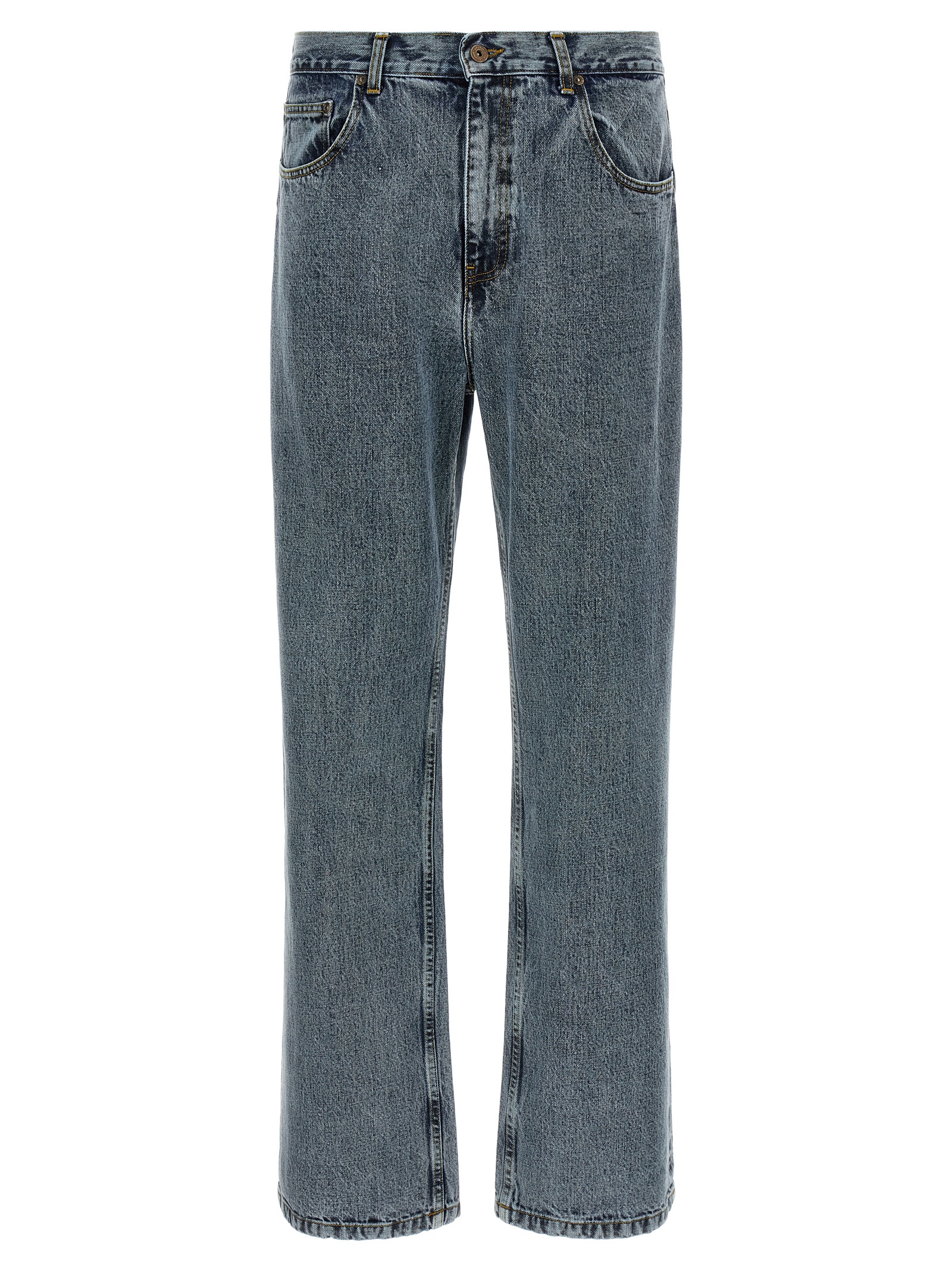 Gray Cotton Relaxed Fit Jeans