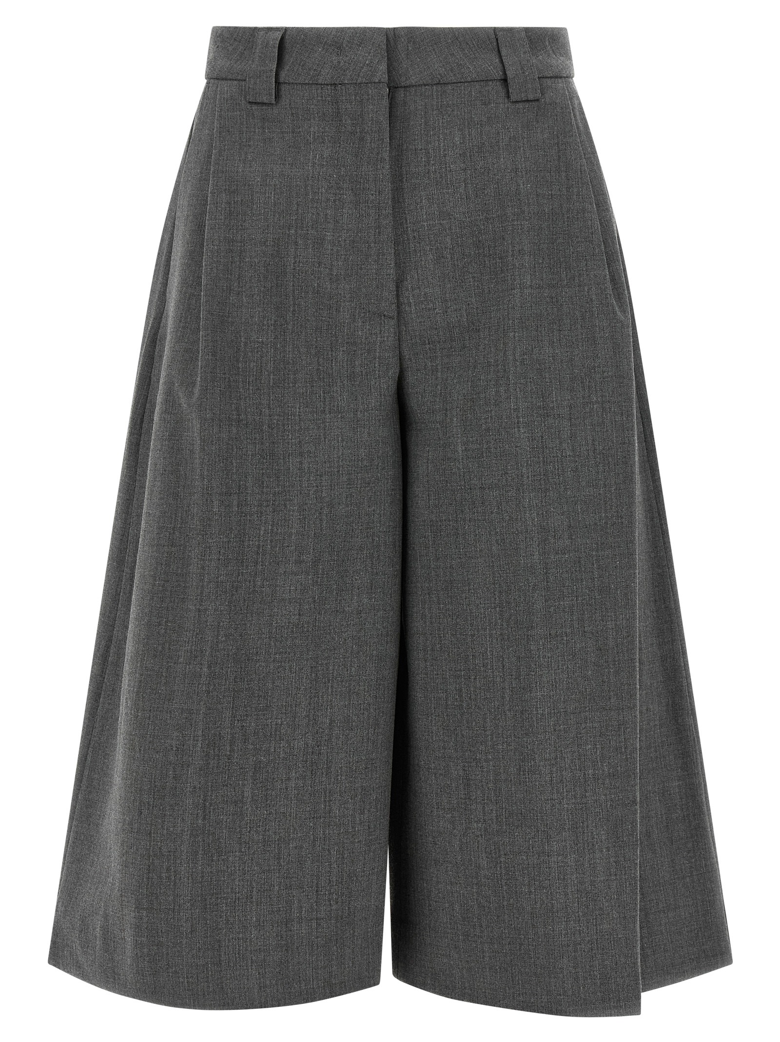Gray Polyester Bermuda Shorts