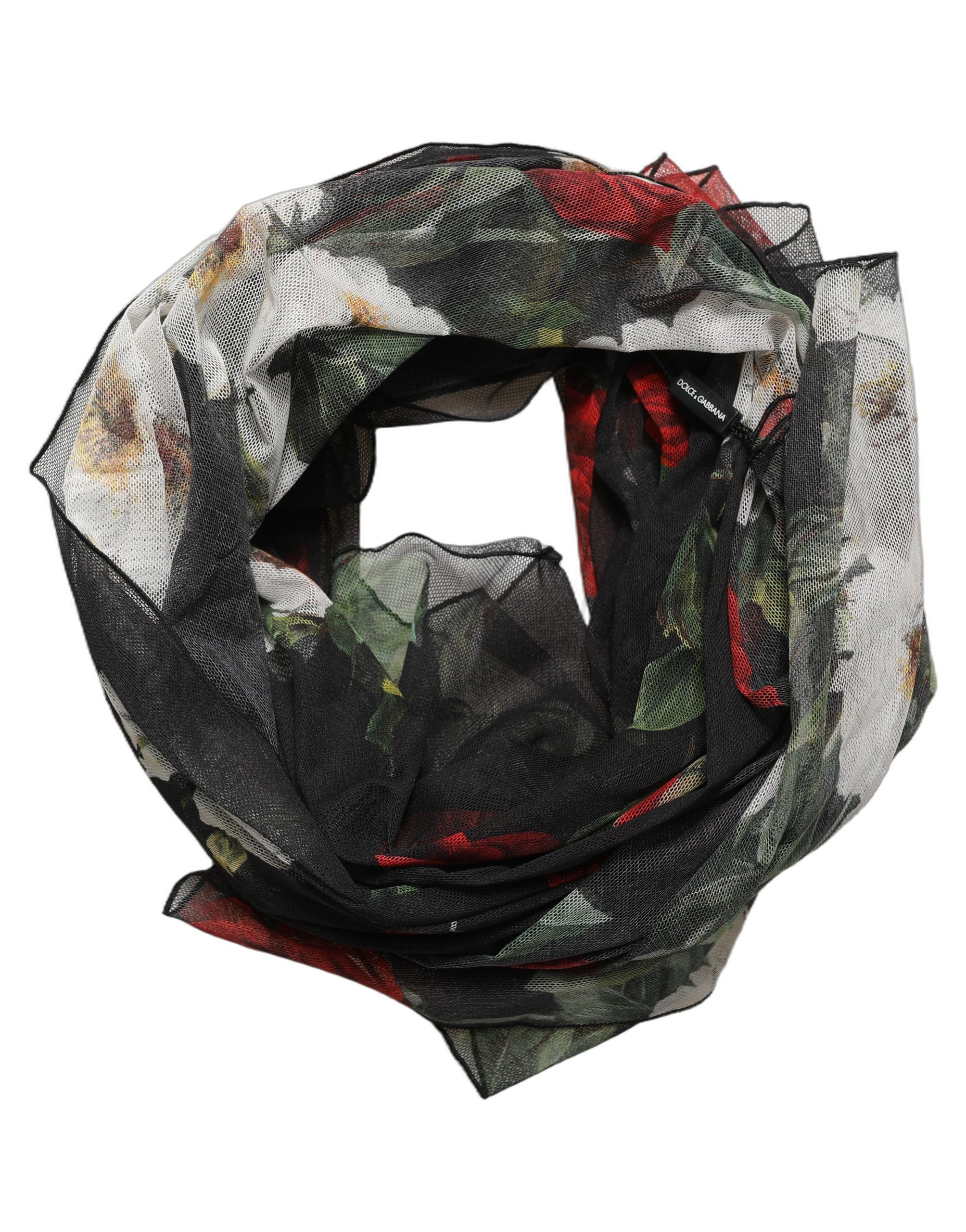 Black Floral Print Cotton Shawl Stole Scarf
