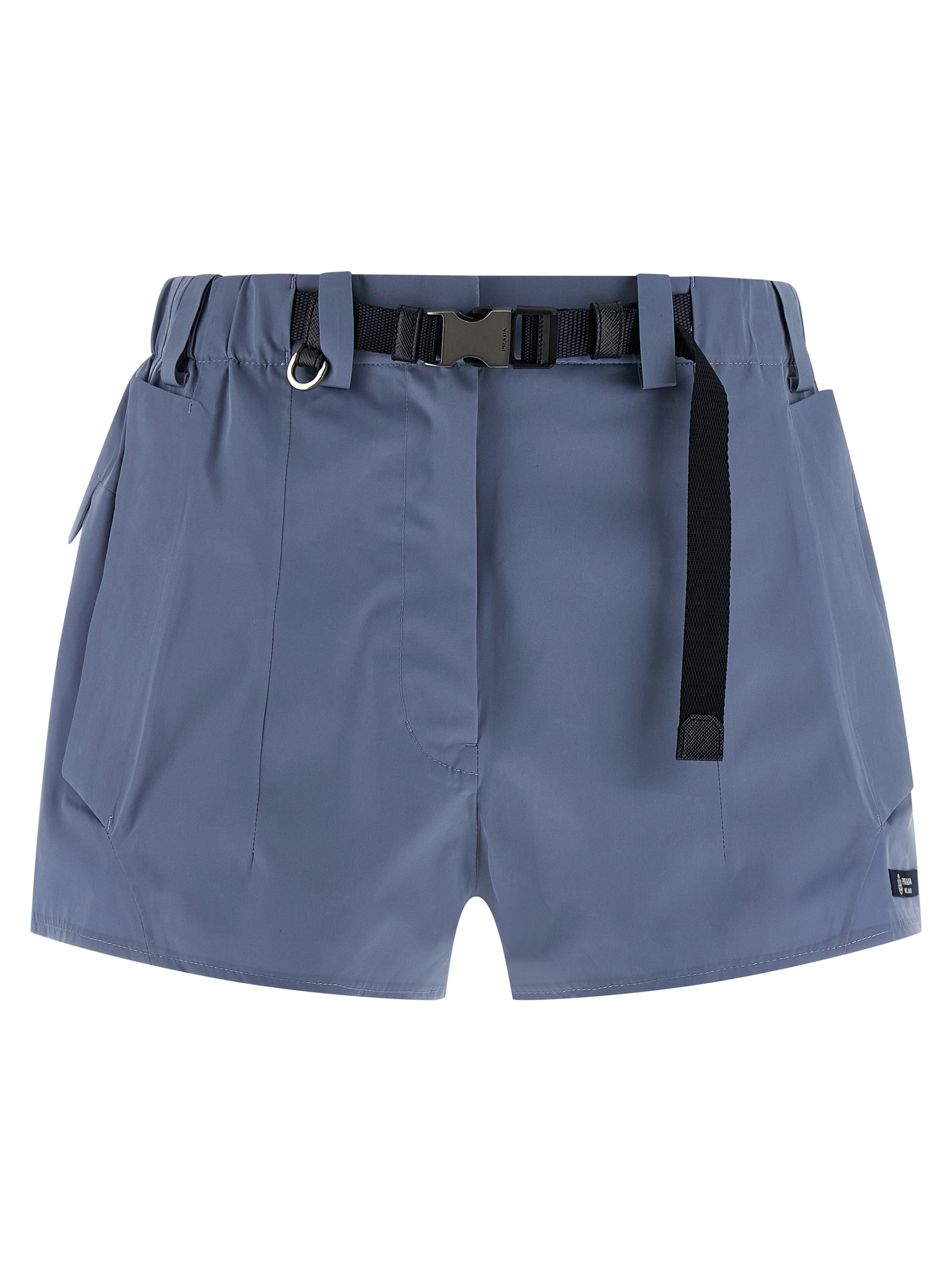 Blue Polyester Bermuda Shorts