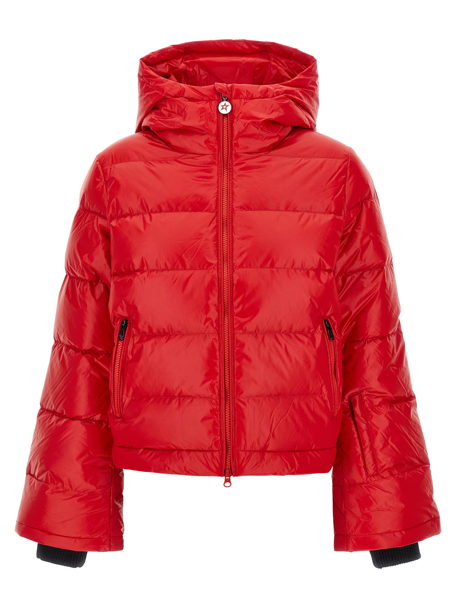 Red Nylon Full-Length Jacket