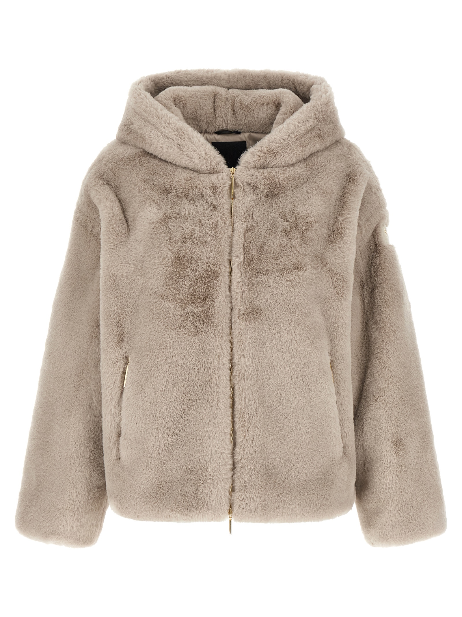 Beige Polyester Full-Length Jacket