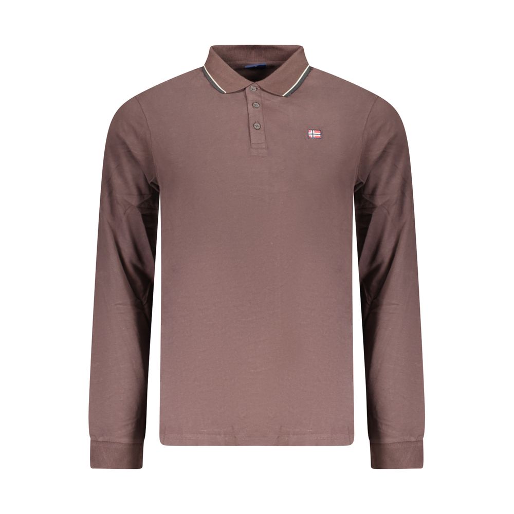 Brown Cotton Mens Polo