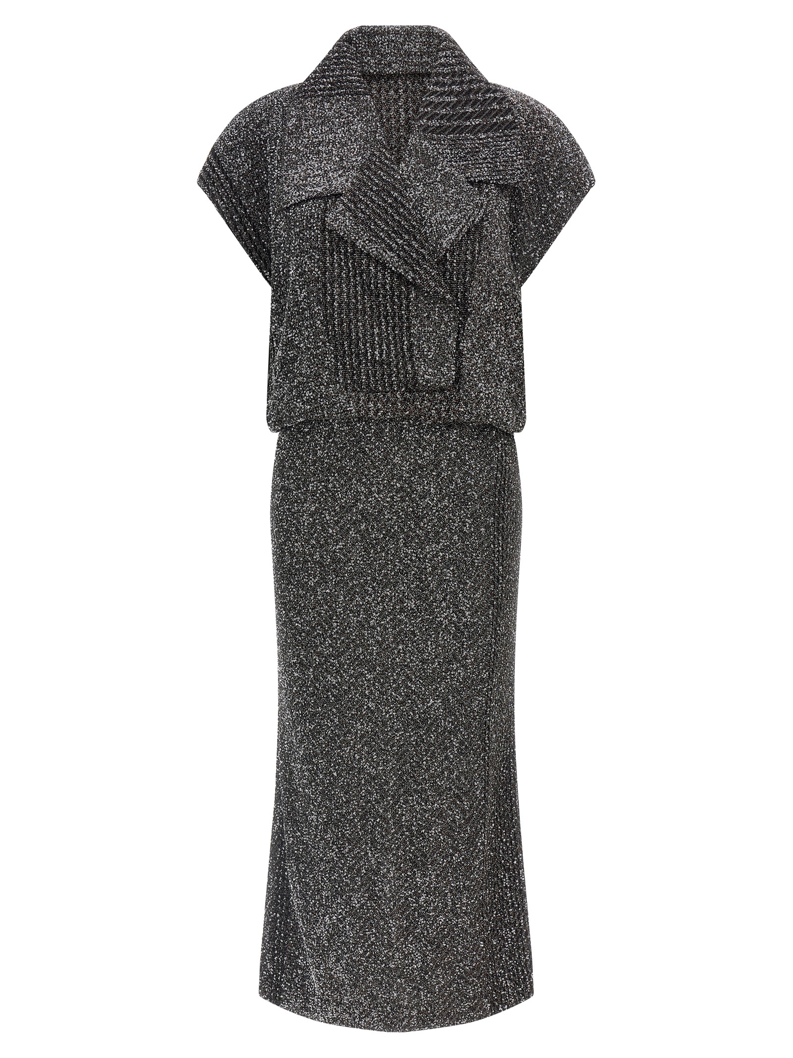 Gray Polyamide Midi Dress