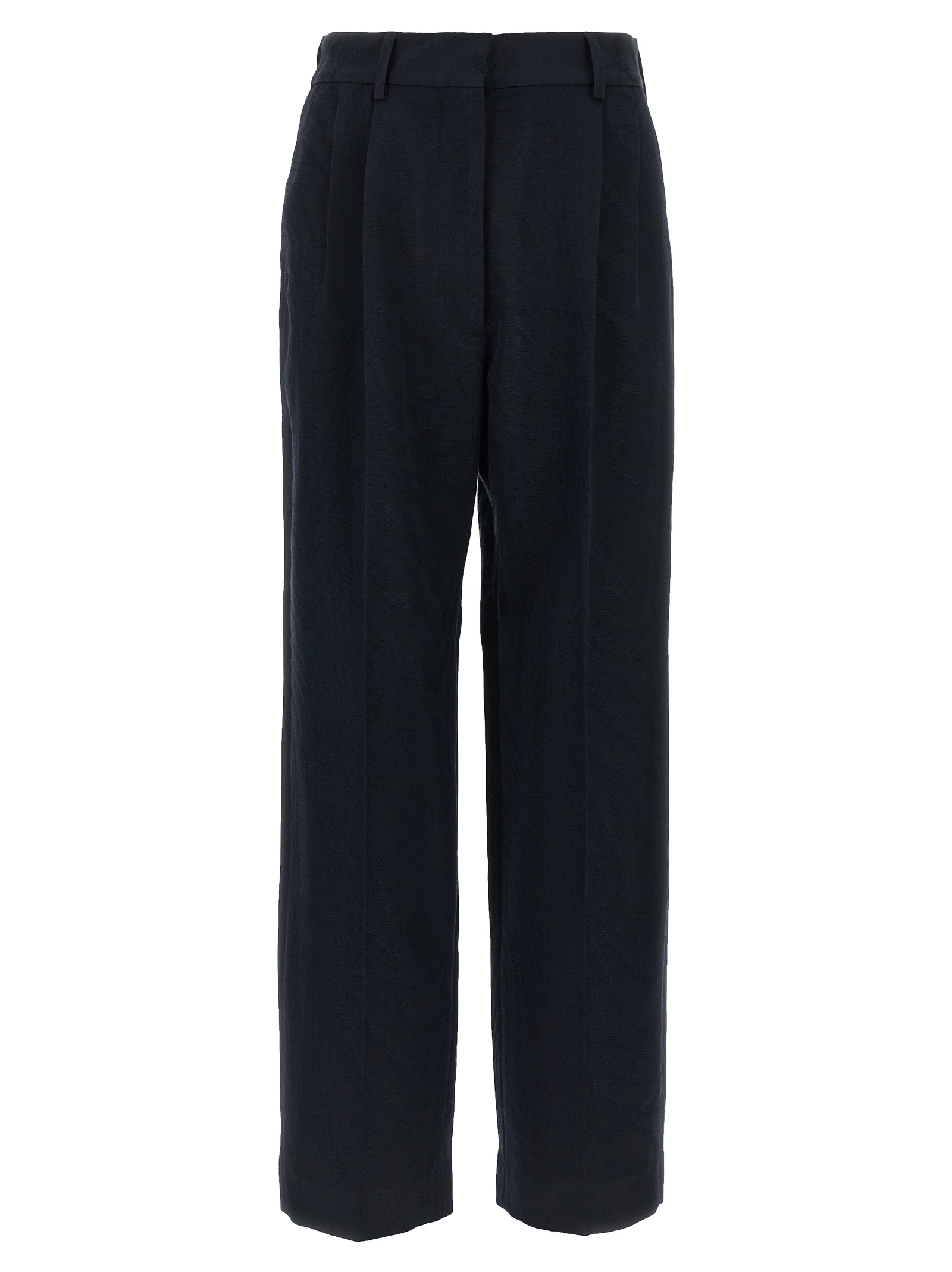 Blue Viscose Casual Pants