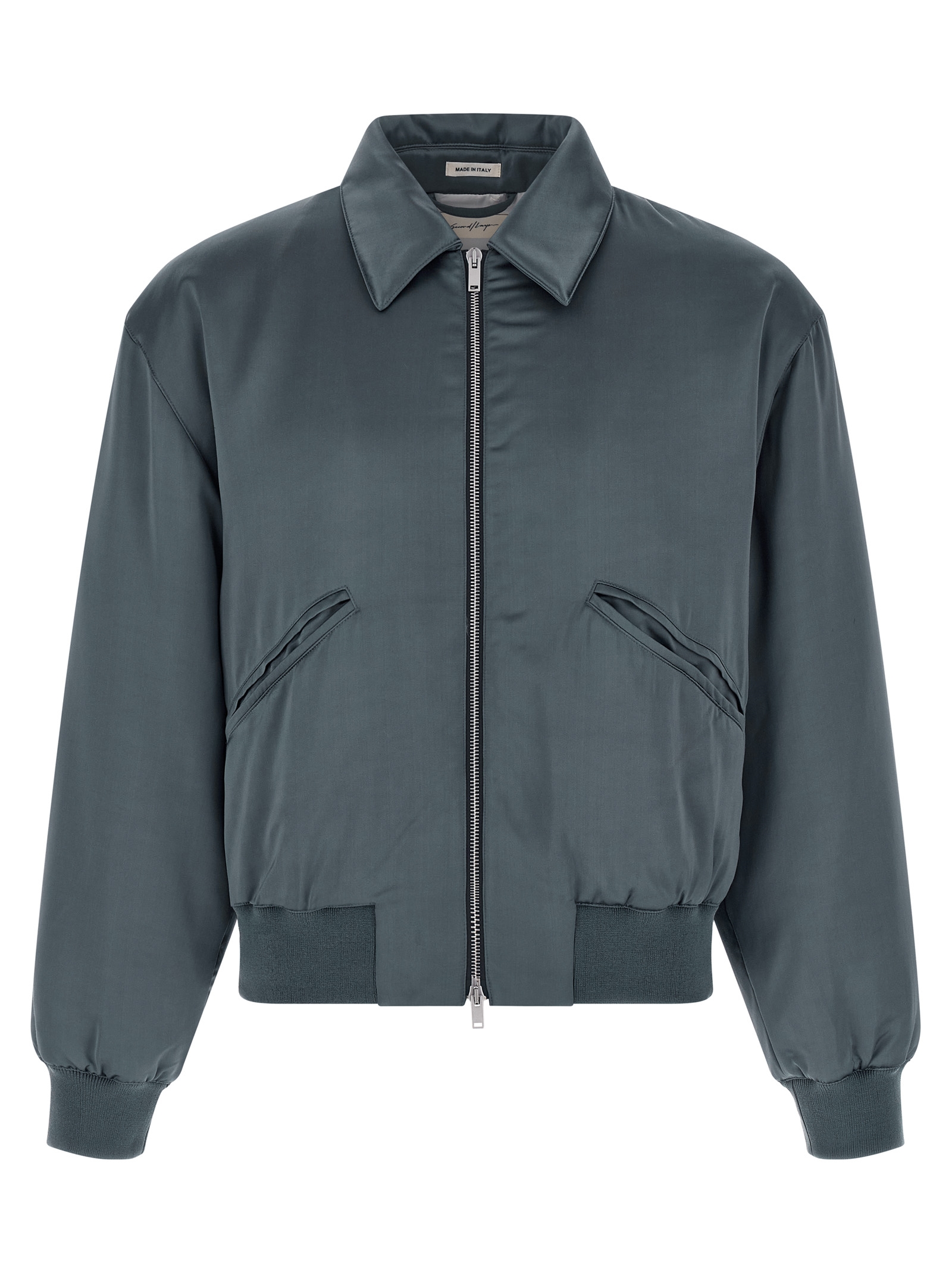 Gray Viscose Bomber