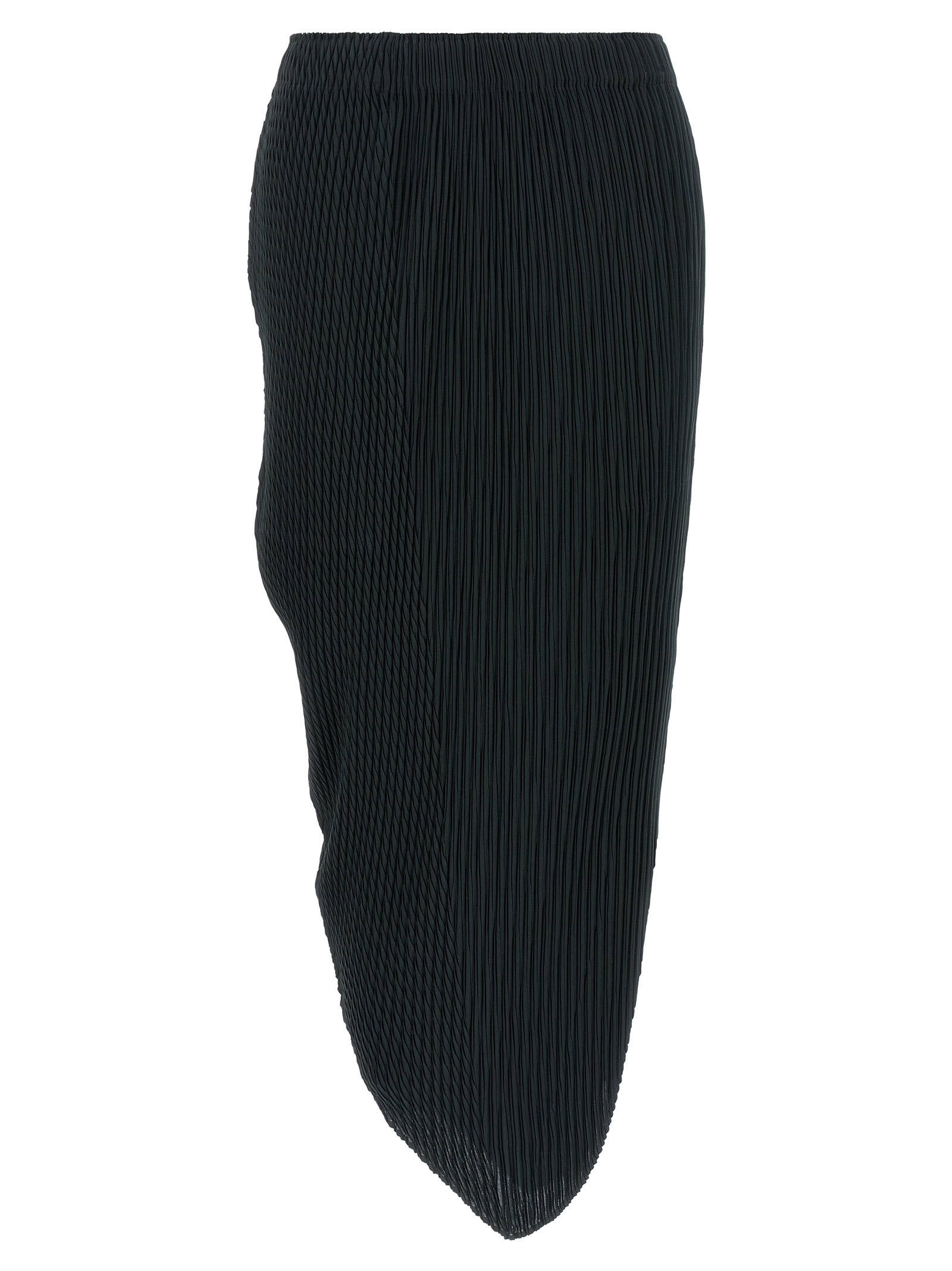 Blue Polyester Midi Skirt