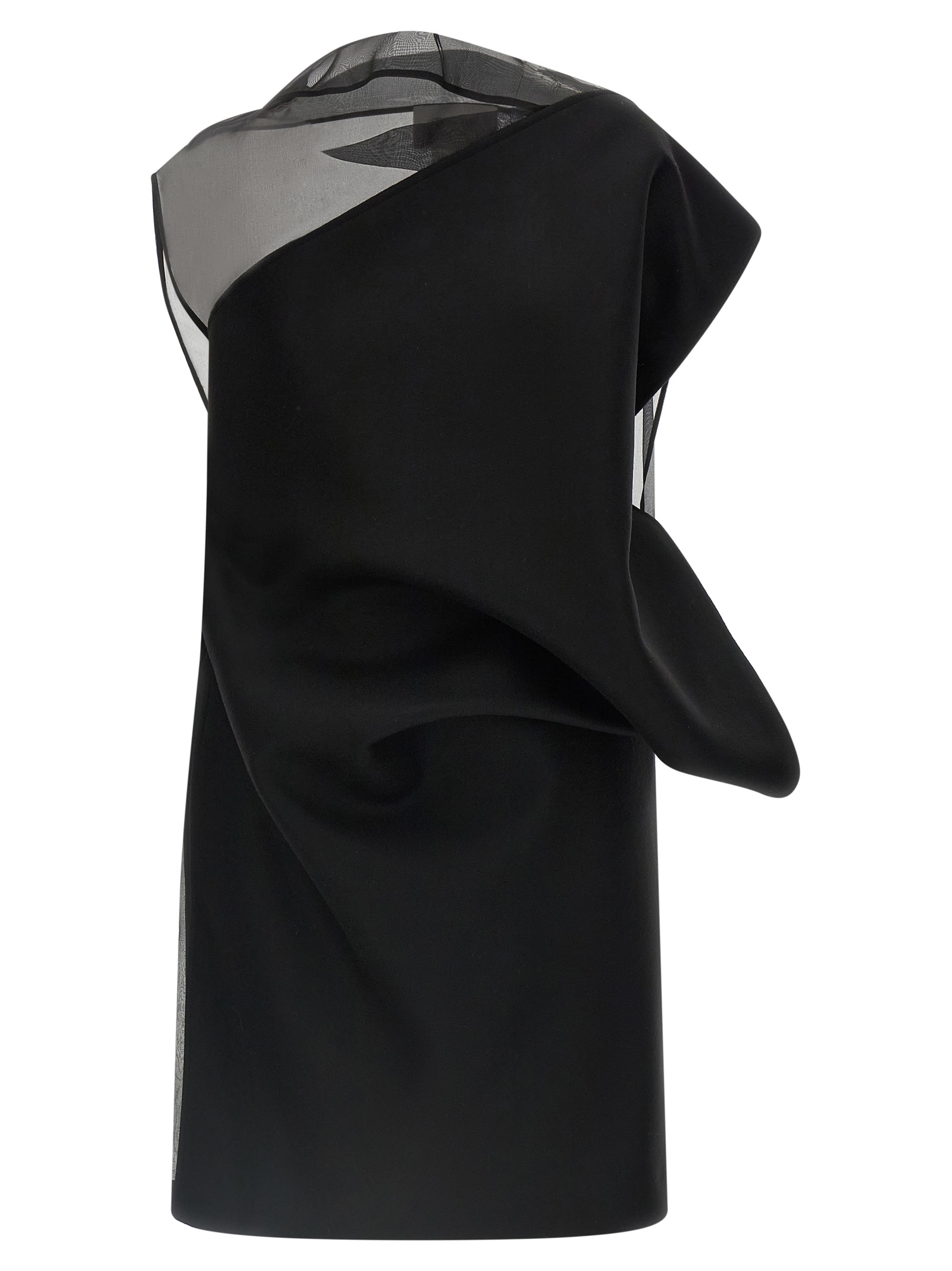 Black Wool Short Dress