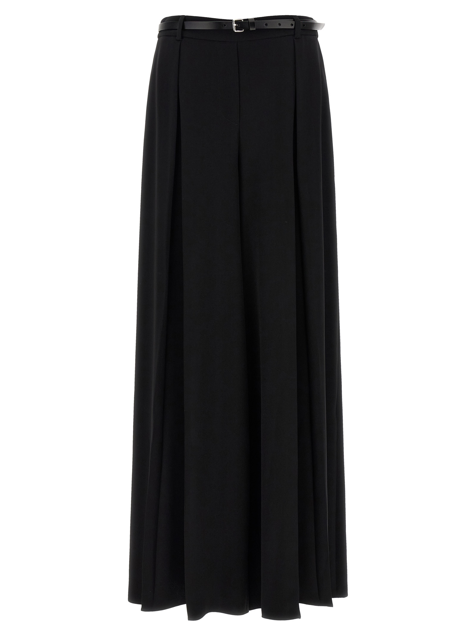Black Polyester Casual Pants