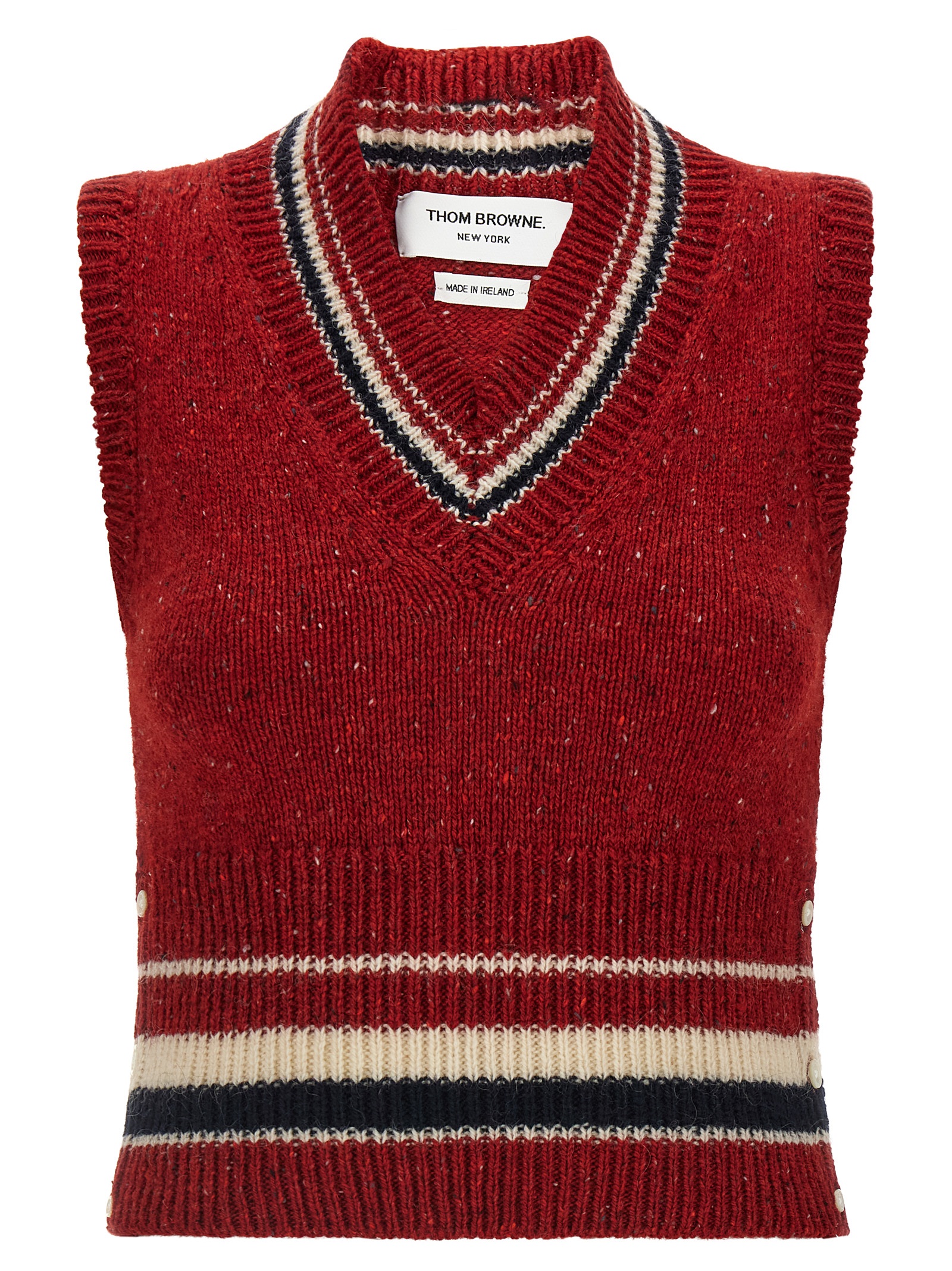 Red Wool Sleeveless Jacket