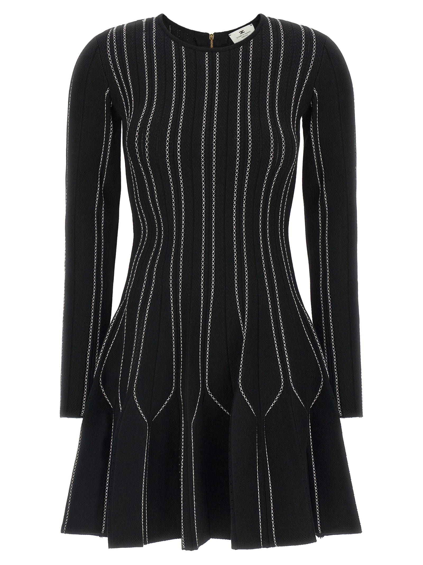 Black Viscose Short Dress