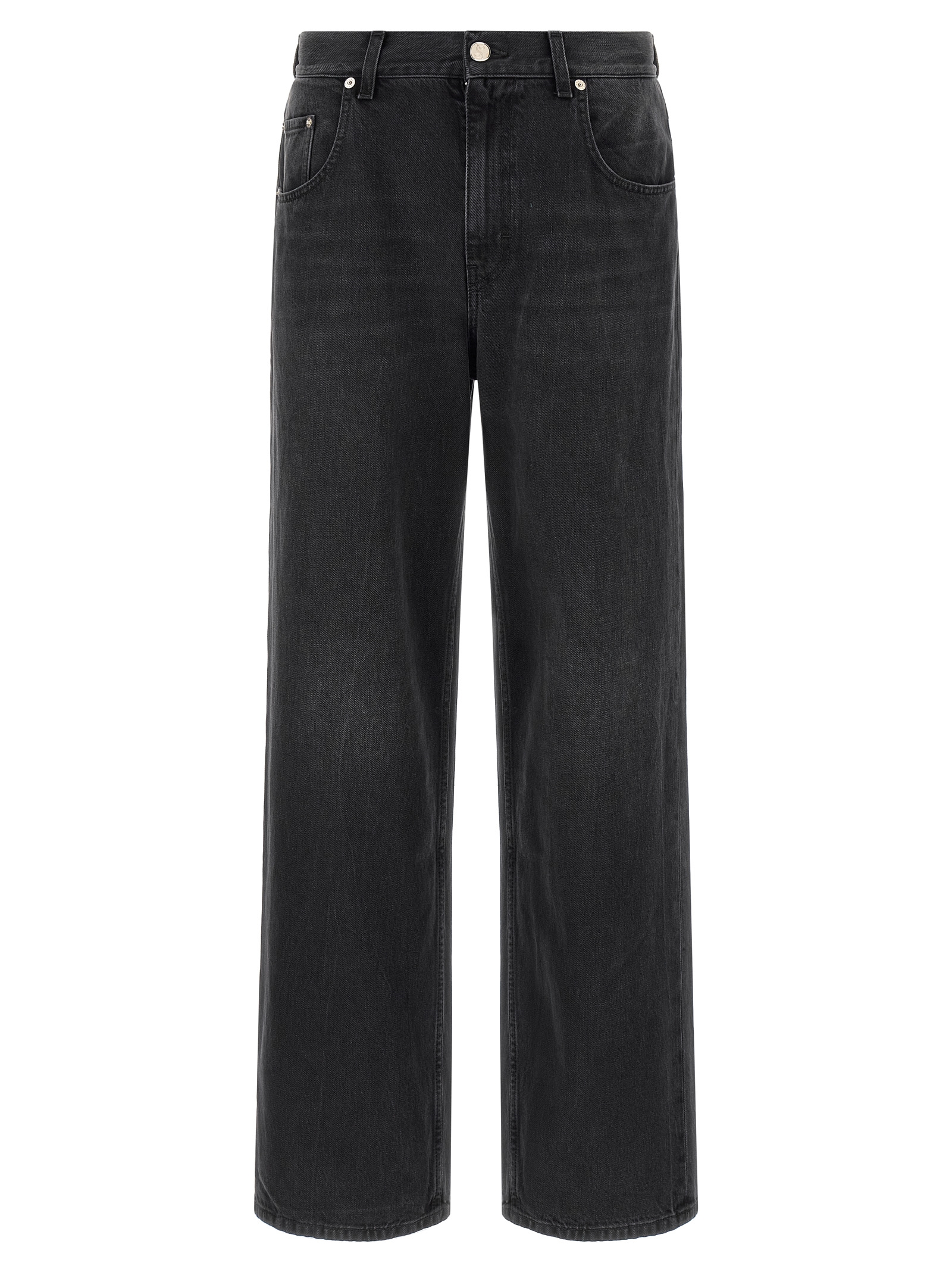 Black Cotton Relaxed Fit Jeans