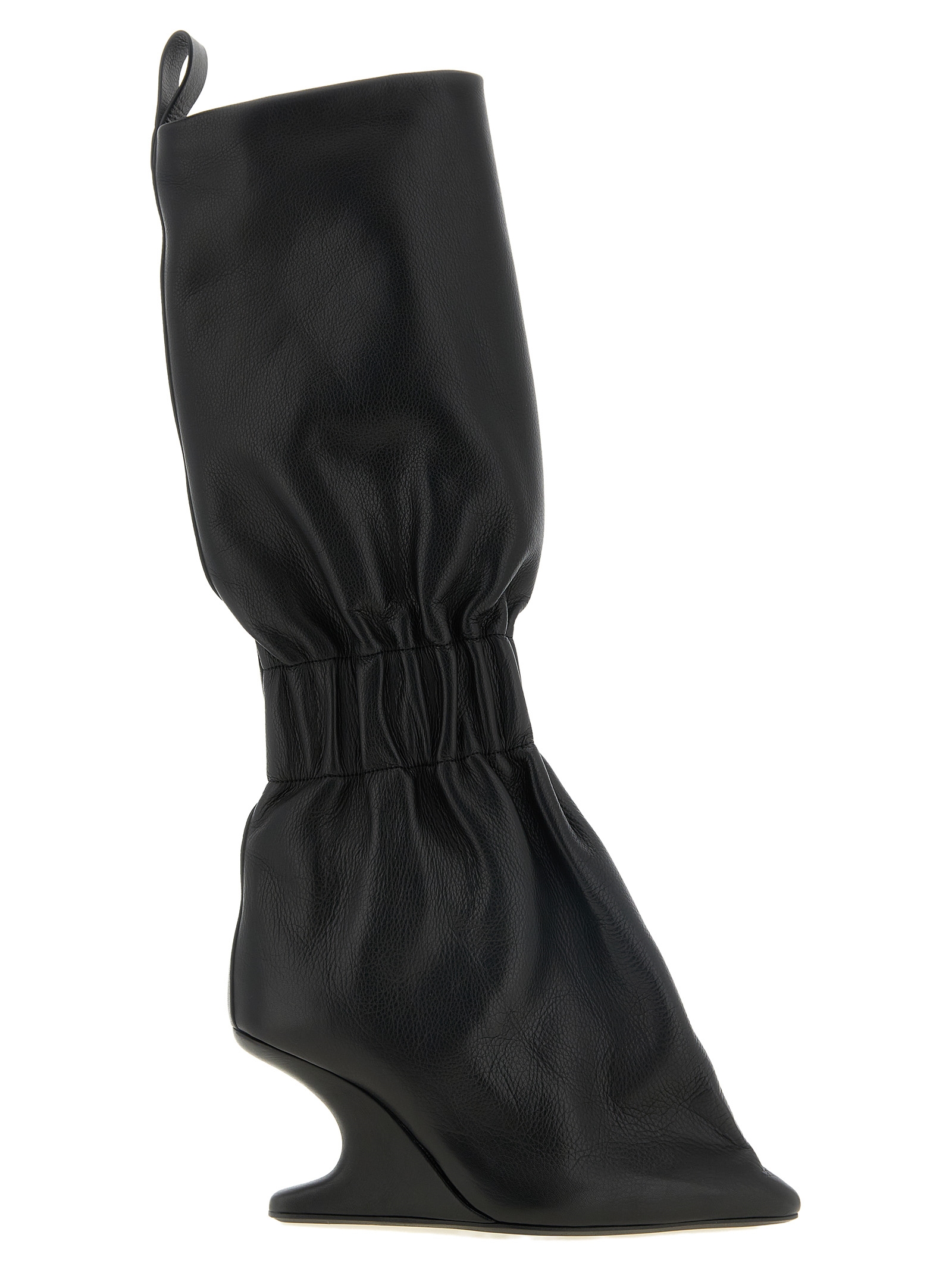 Black Calfskin Over The Knee